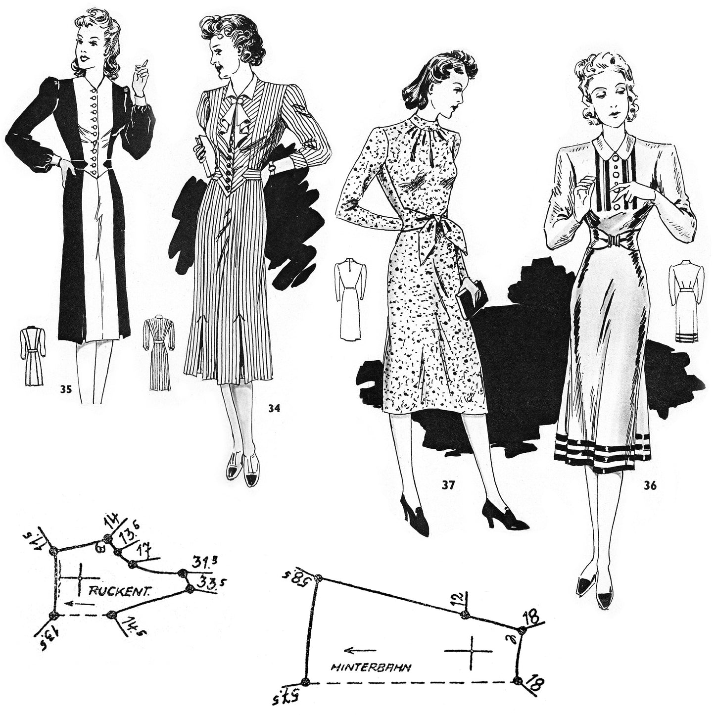 vintage 1940s sewing patterns download Day17Vintage B1023
