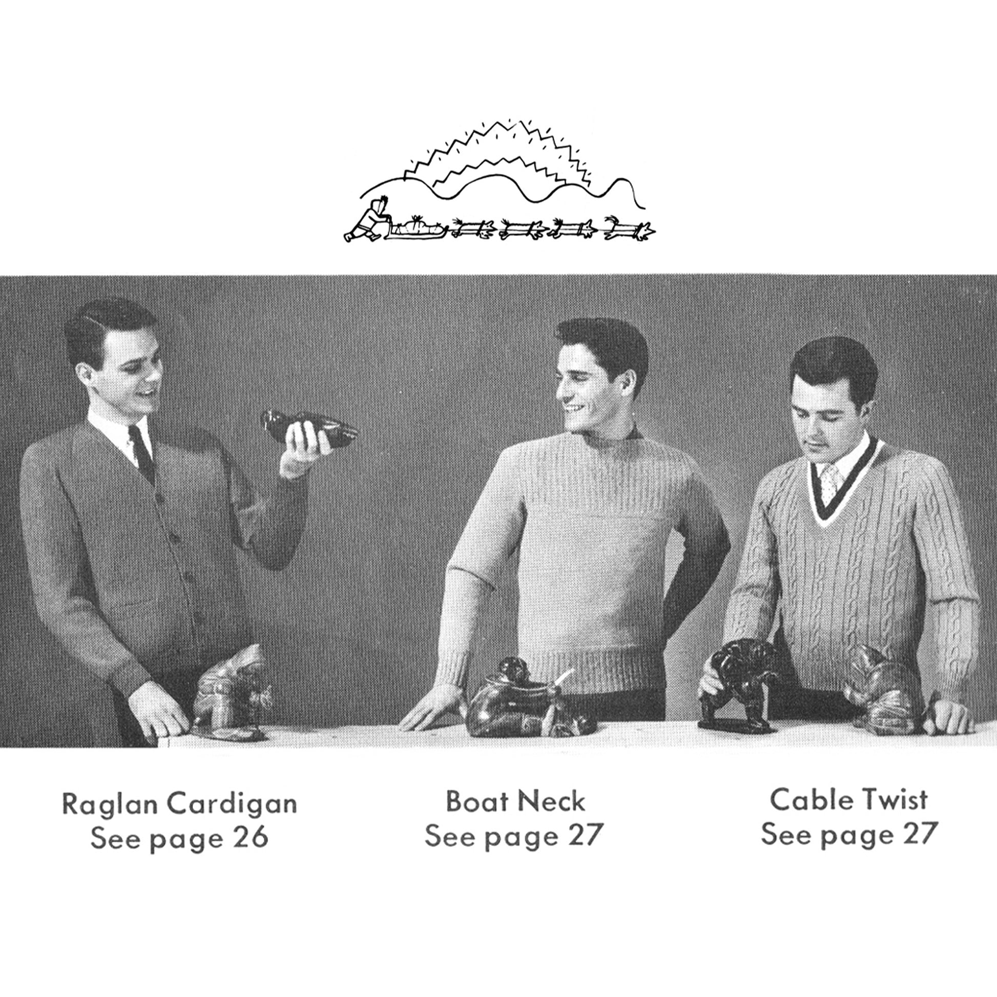vintage knitting patterns download Day17Vintage B1038 Handknits for Men by Beehive