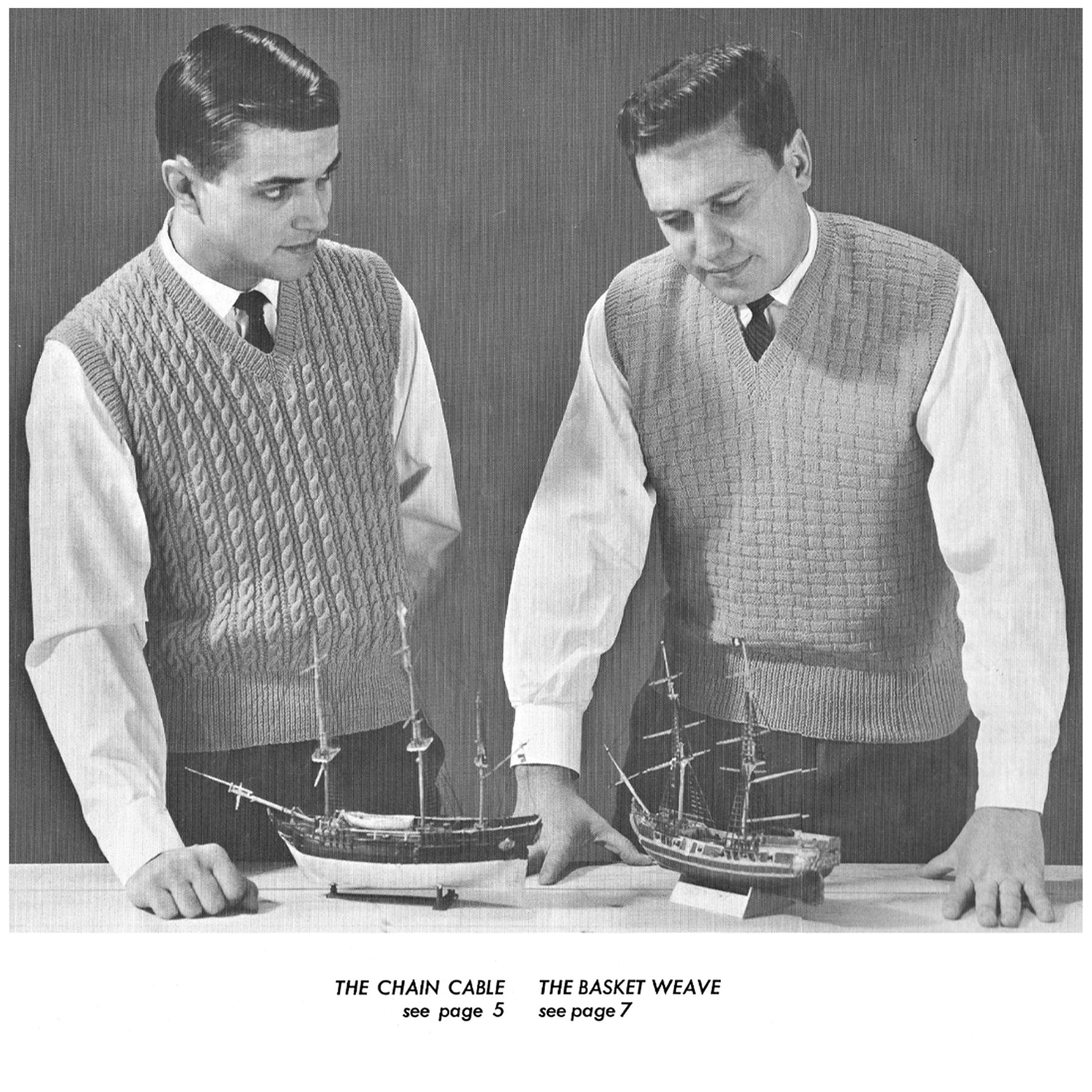 vintage knitting patterns download Day17Vintage B1038 Handknits for Men by Beehive