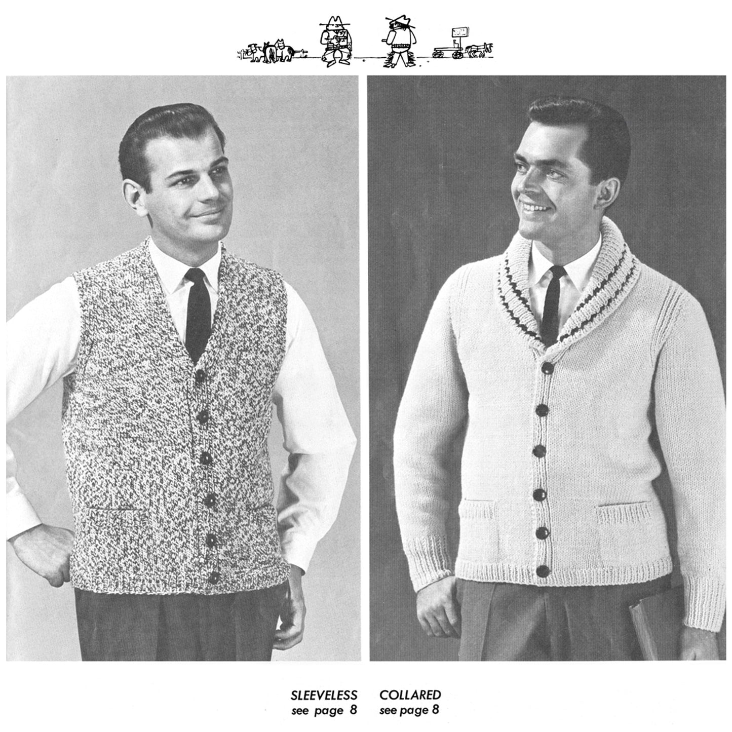 vintage knitting patterns download Day17Vintage B1038 Handknits for Men by Beehive
