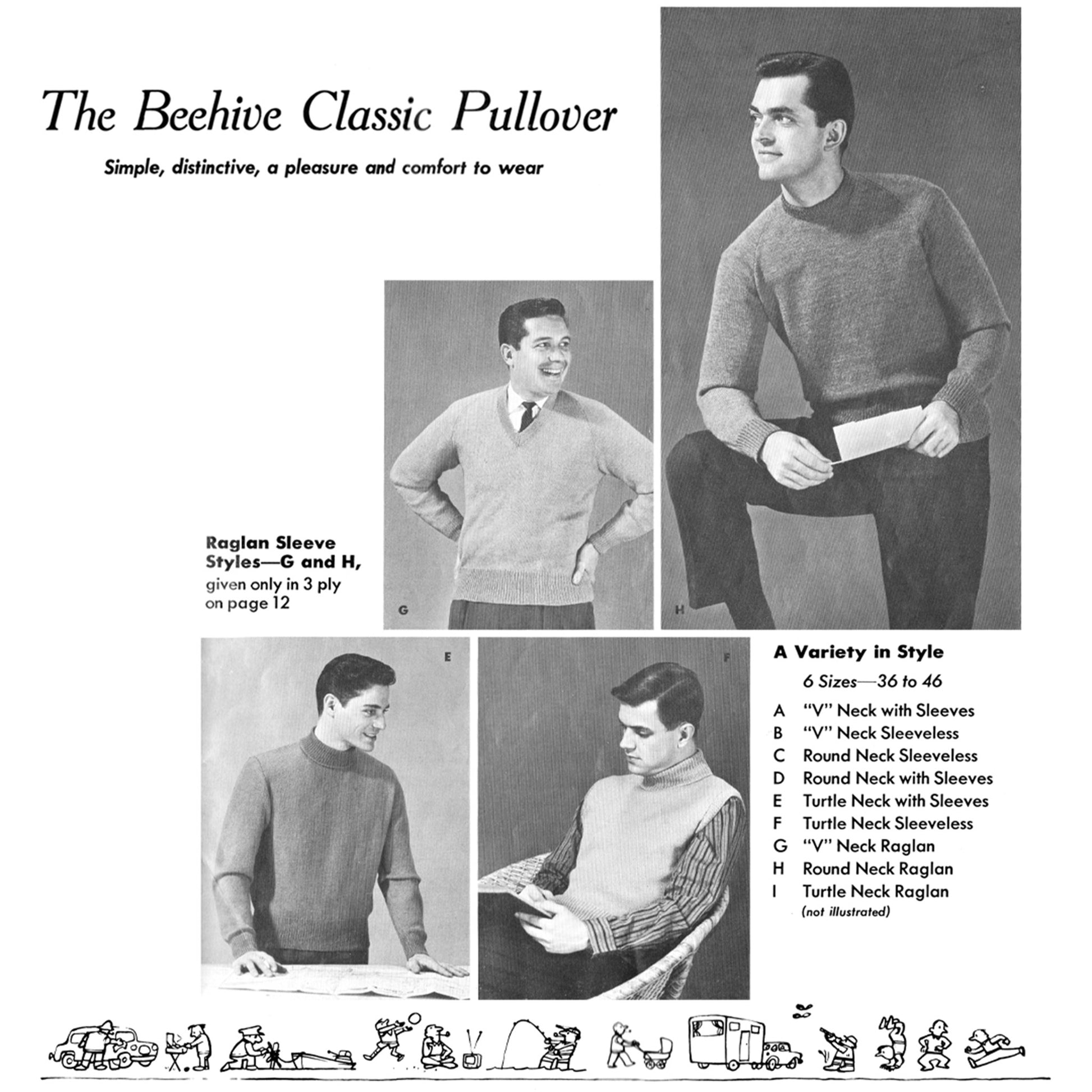 vintage knitting patterns download Day17Vintage B1038 Handknits for Men by Beehive