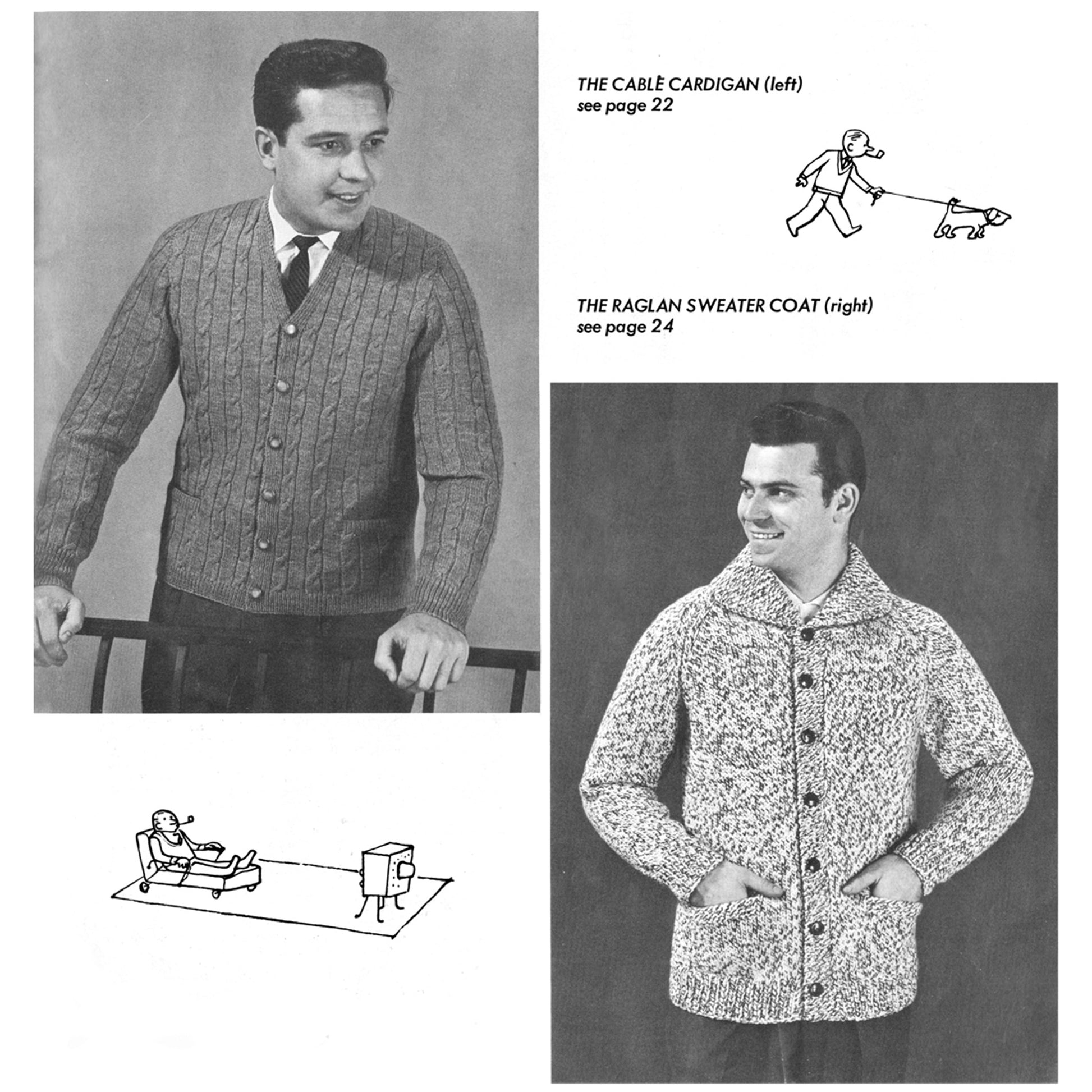 vintage knitting patterns download Day17Vintage B1038 Handknits for Men by Beehive