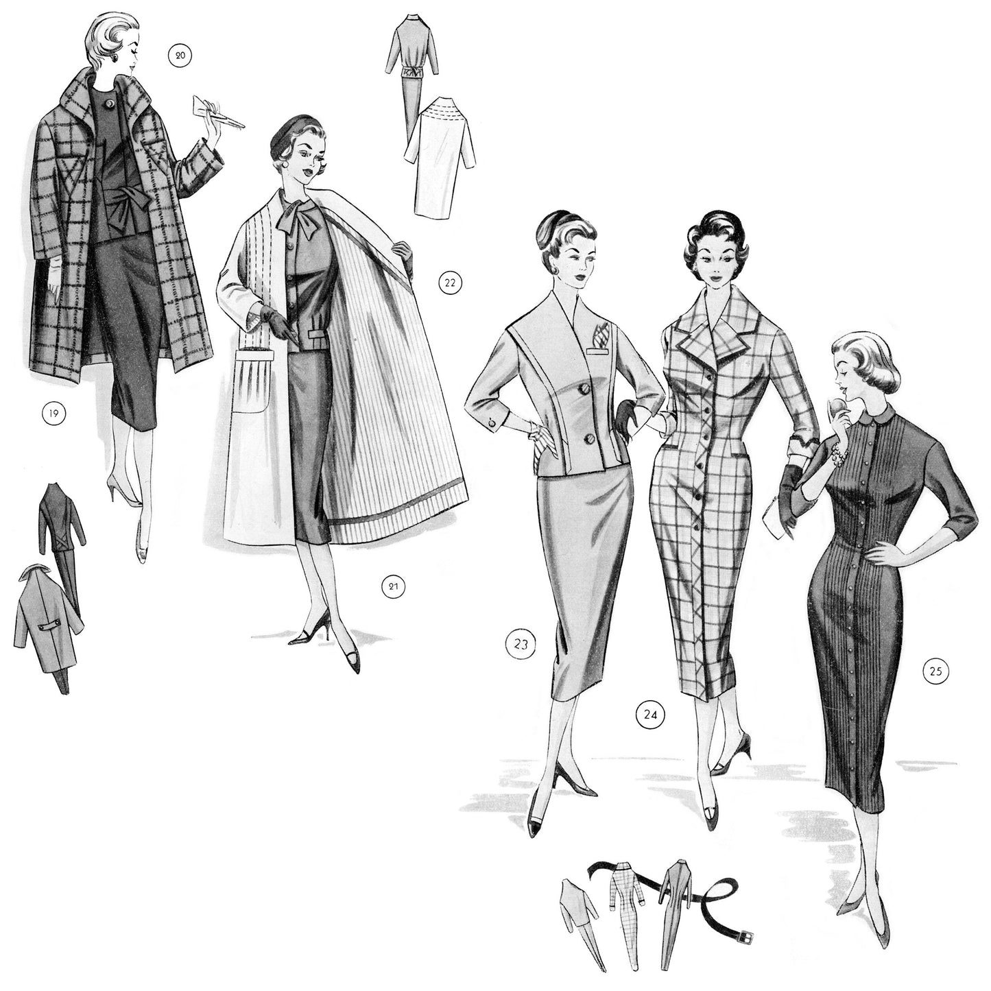Vintage 1950s sewing pattern drafting book Lutterloh supplement no. 70 tailored dresses and coats