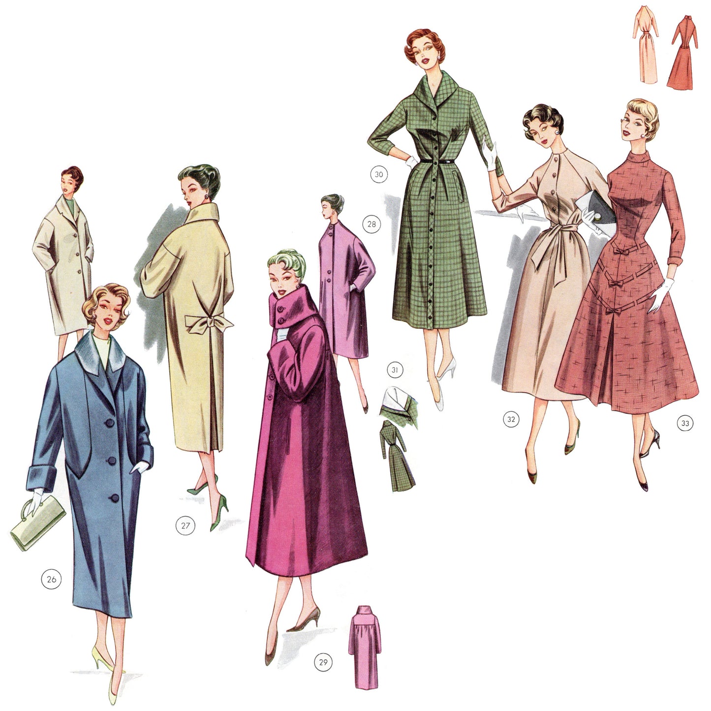 Vintage 1950s sewing pattern drafting book Lutterloh supplement no. 70 tailored dresses and coats