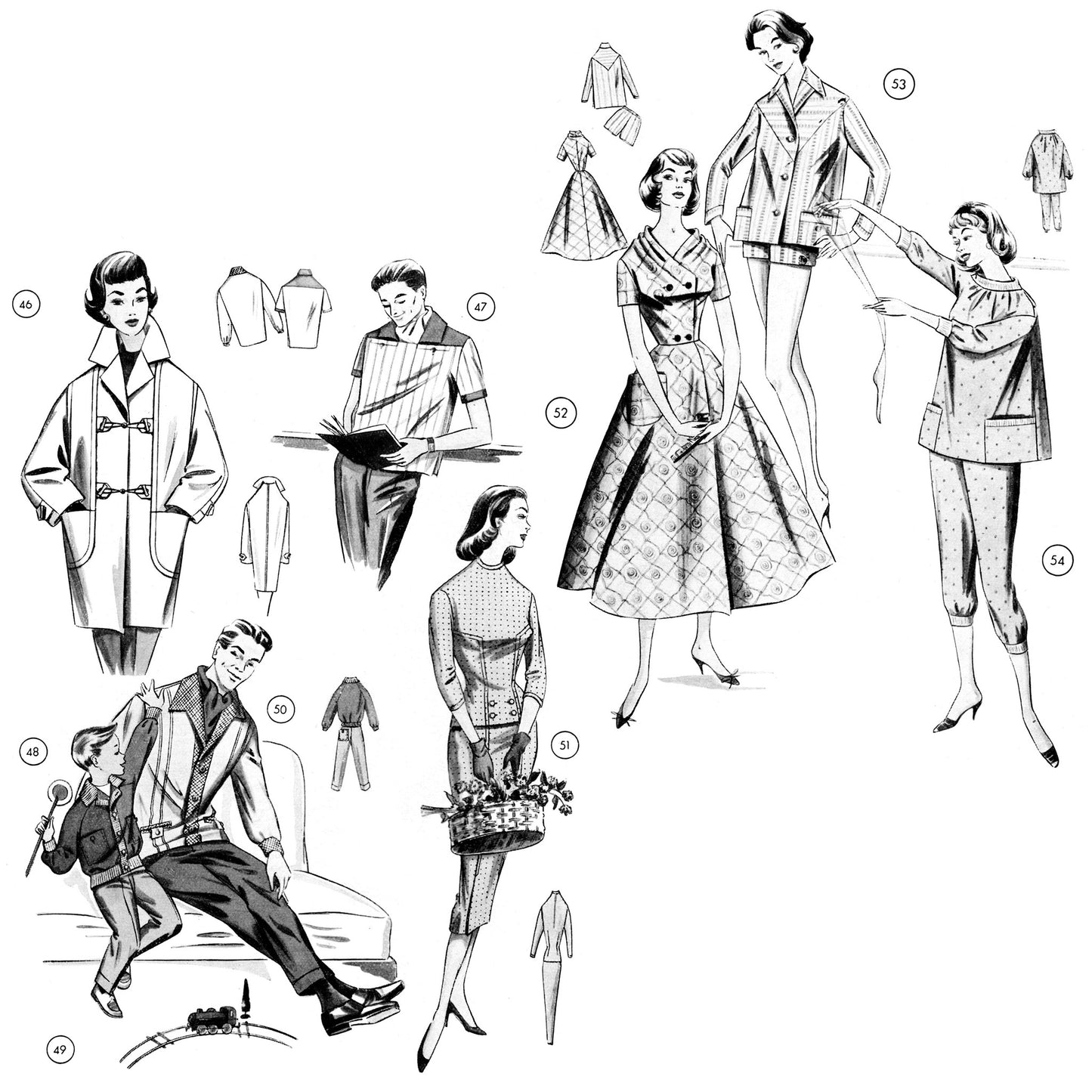 Vintage 1950s sewing pattern drafting book Lutterloh supplement no. 70 sportswear for women and men
