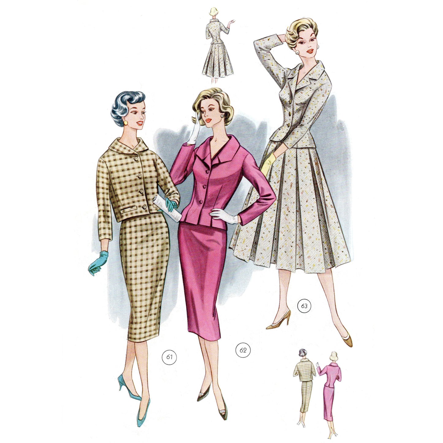 Vintage 1950s sewing pattern drafting book Lutterloh no.71 skirt suits