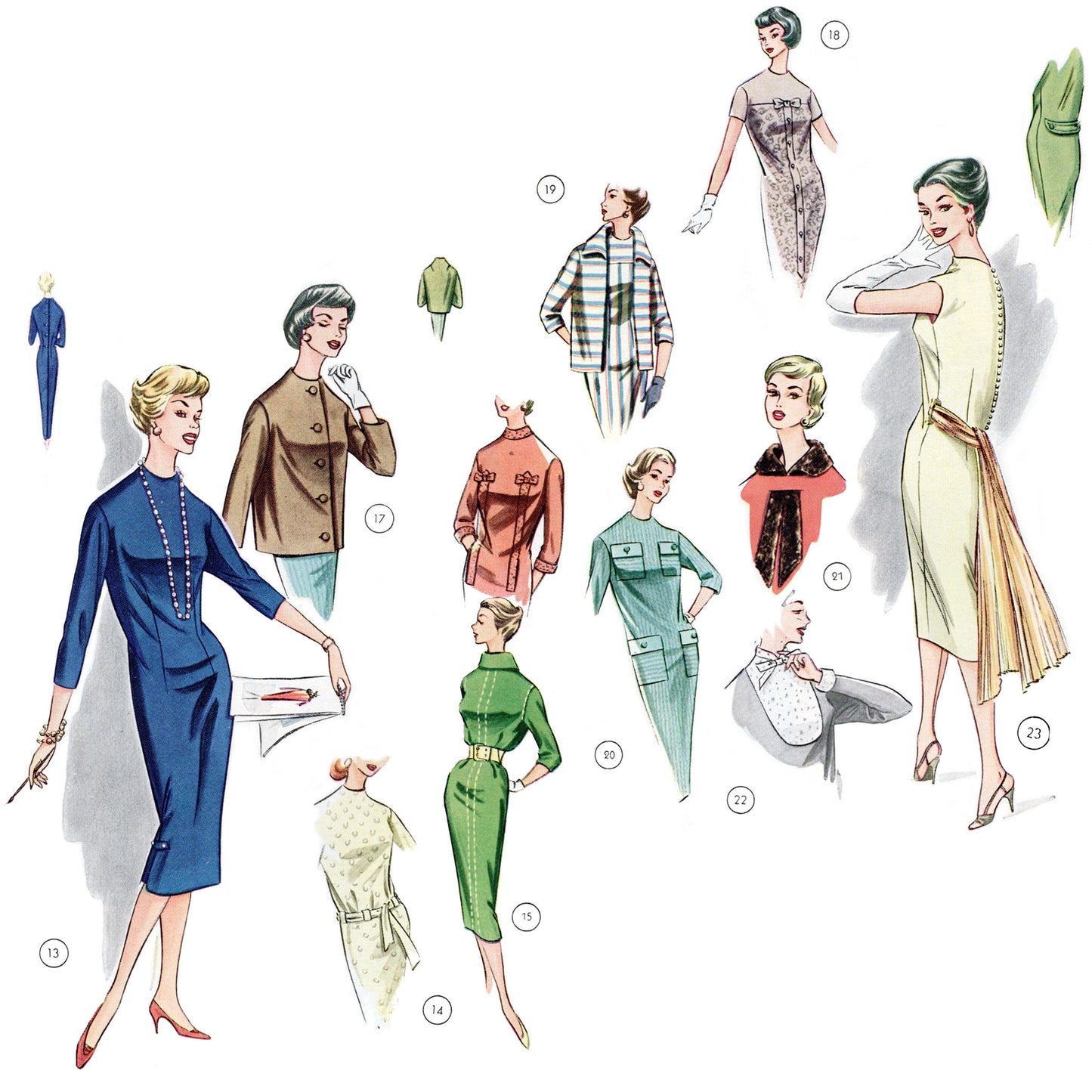 Vintage 1950s sewing pattern drafting book Lutterloh no.71 dresses jackets