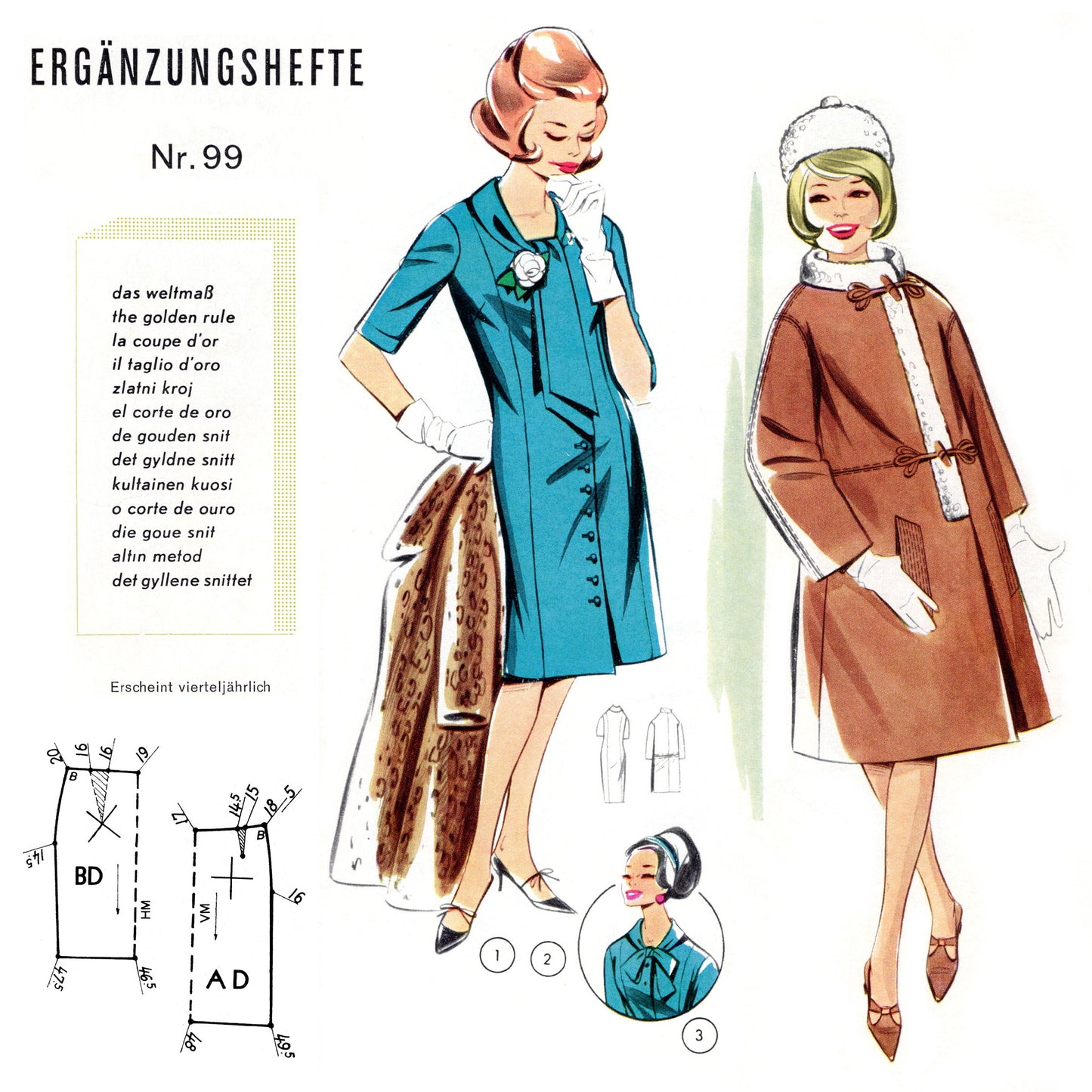 Vintage 1960s Sewing Pattern Drafting Book No. 99 Golden Rule cover