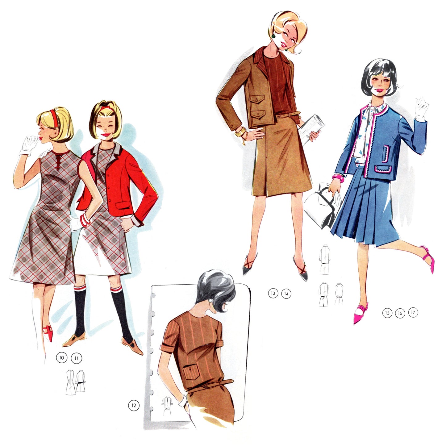 Vintage 1960s Sewing Pattern Drafting Book No. 99 Golden Rule girls' dresses