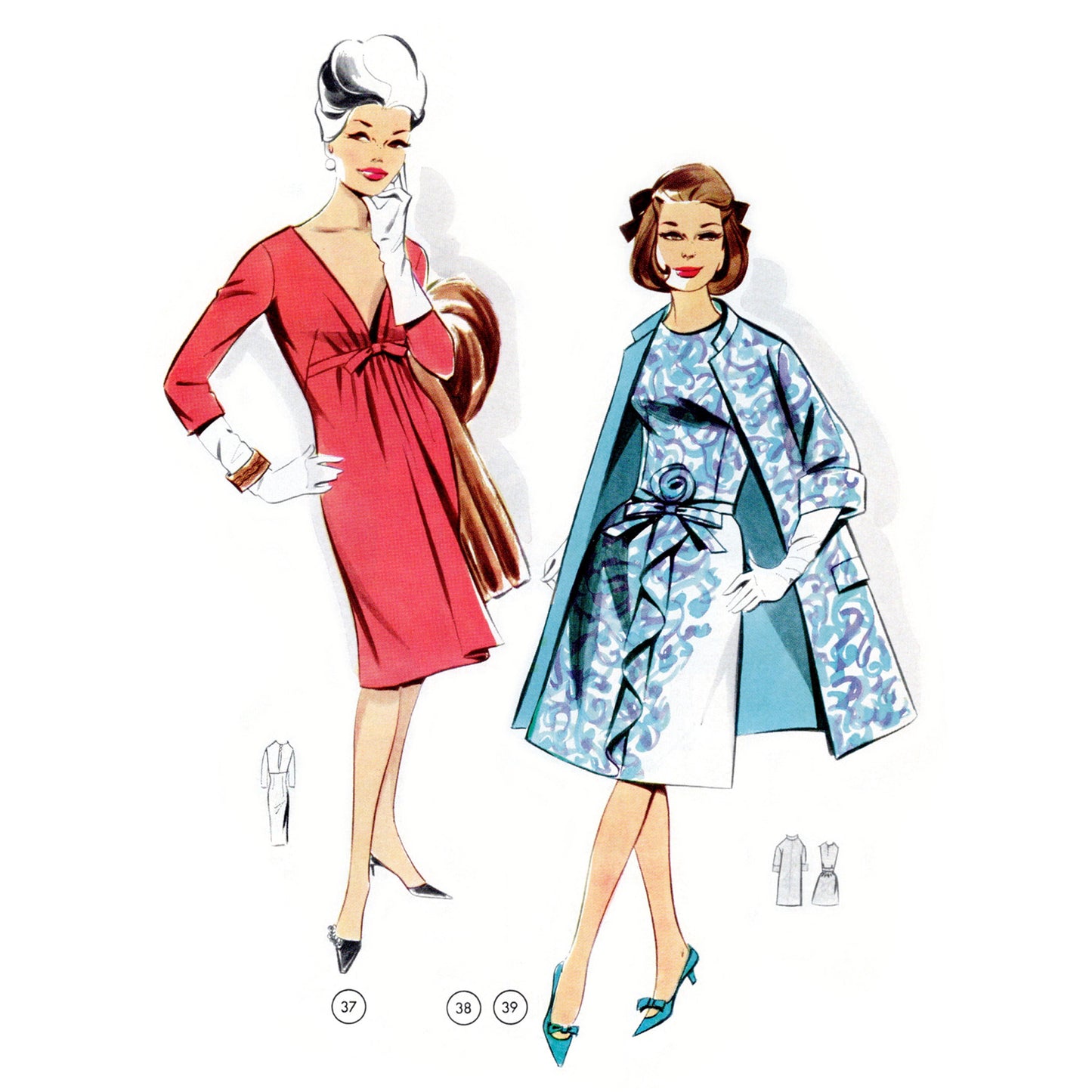 Vintage 1960s Sewing Pattern Drafting Book No. 99 Golden Rule evening wear
