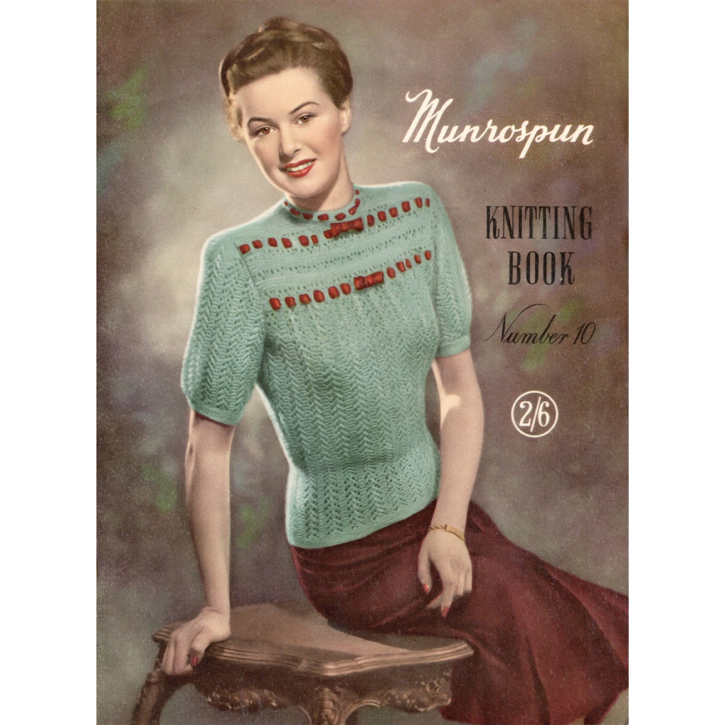 Munrospun knitting book No. 10 cover lace jumper