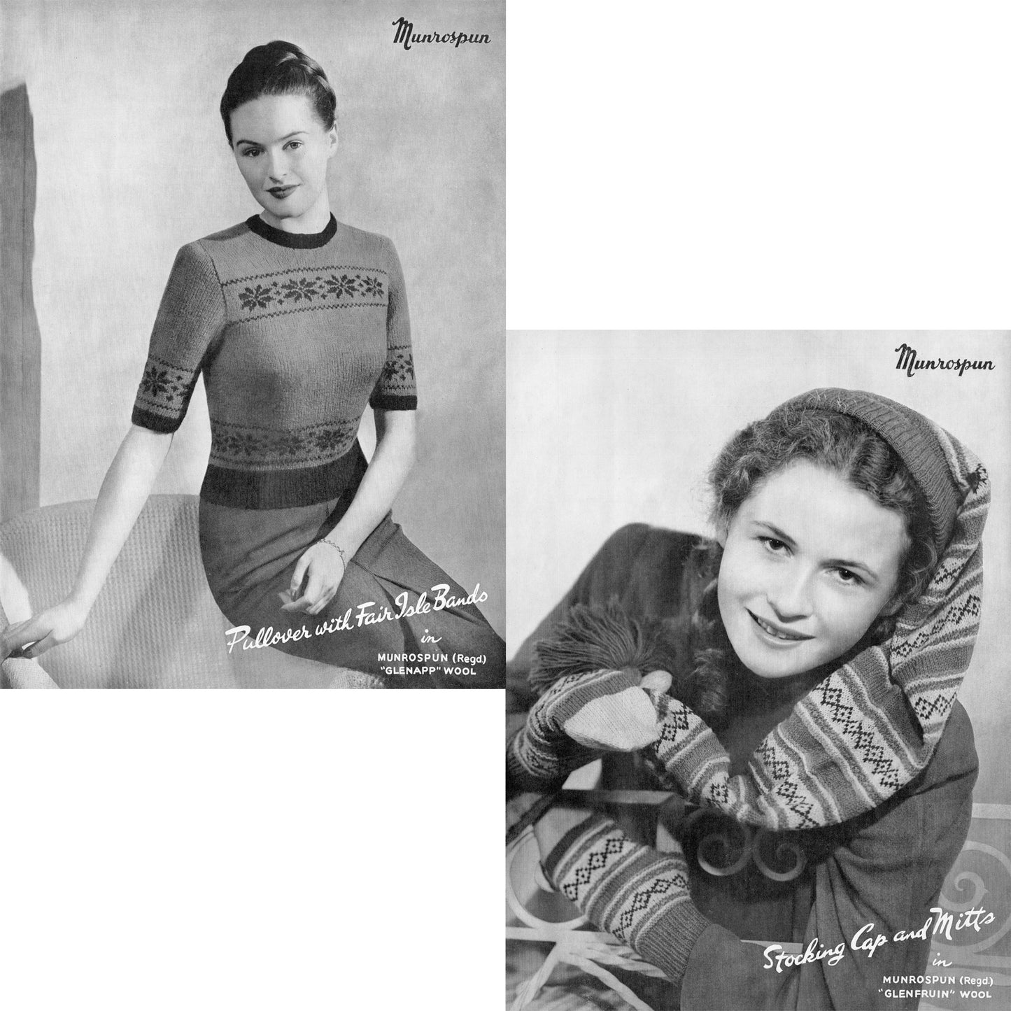Munrospun knitting book No. 10, Fair Isle jumper, hat, and mittens