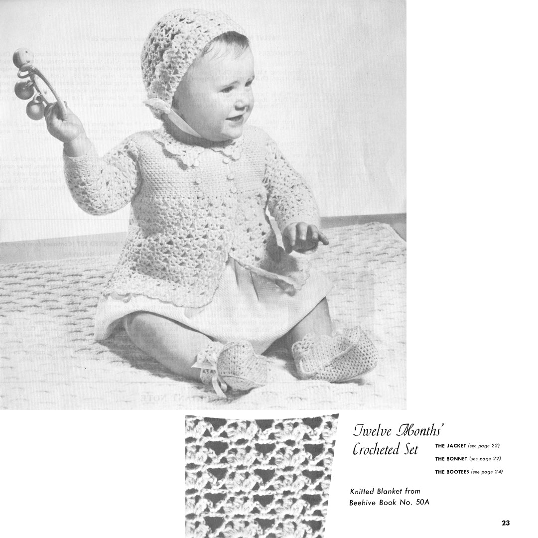 vintage knitting patterns download Day17Vintage B1073 Baby Sets in Knitting and Crochet by Beehive No. 65