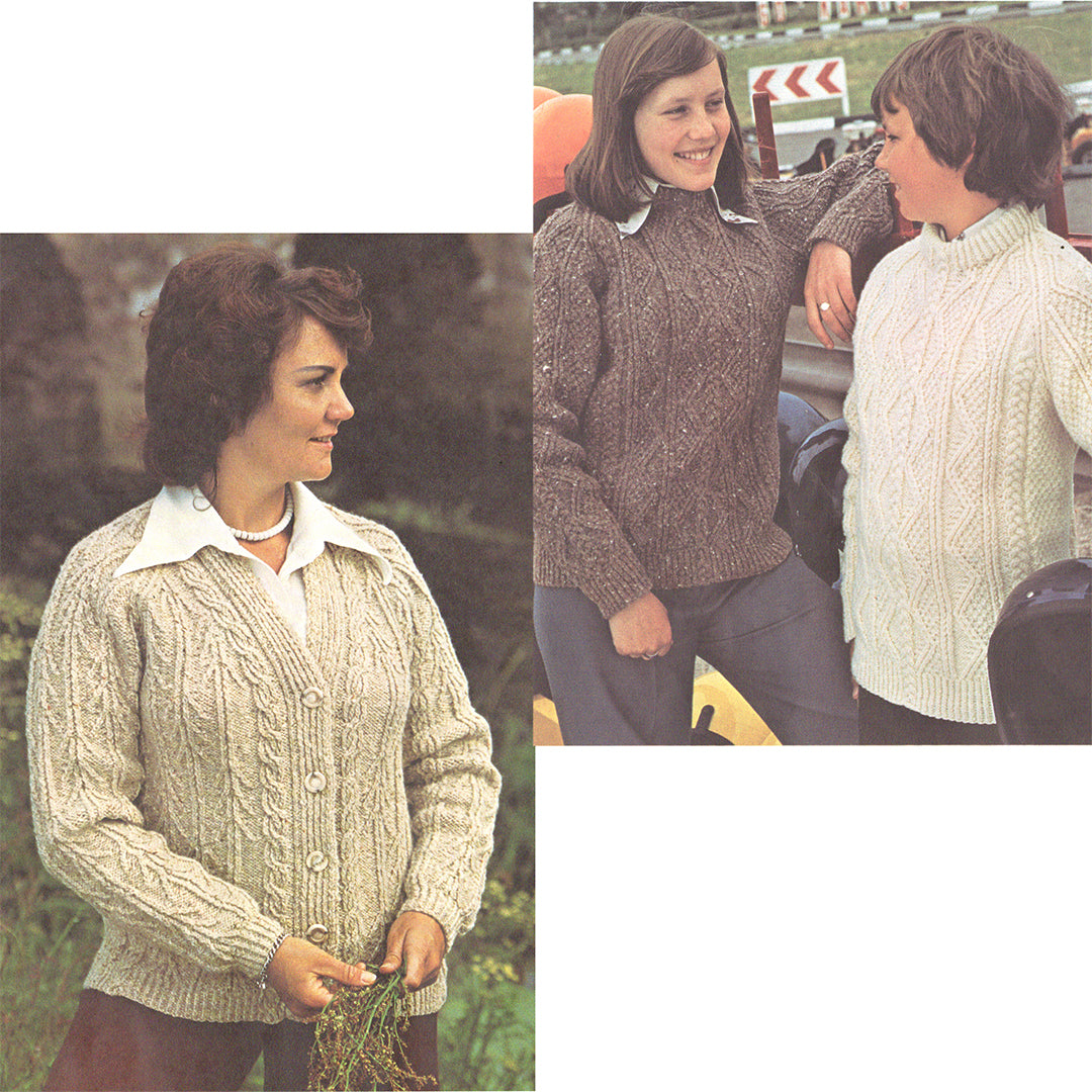 vintage knitting patterns download Day17Vintage B1081 family aran booklet