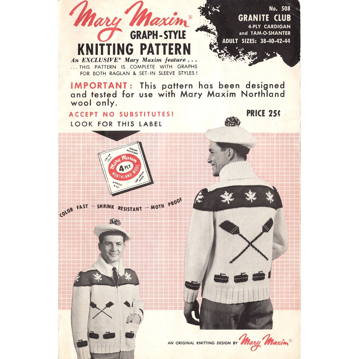 vintage knitting patterns download Day17Vintage B1022 Fifties Curling Themed Cowichan Sweater