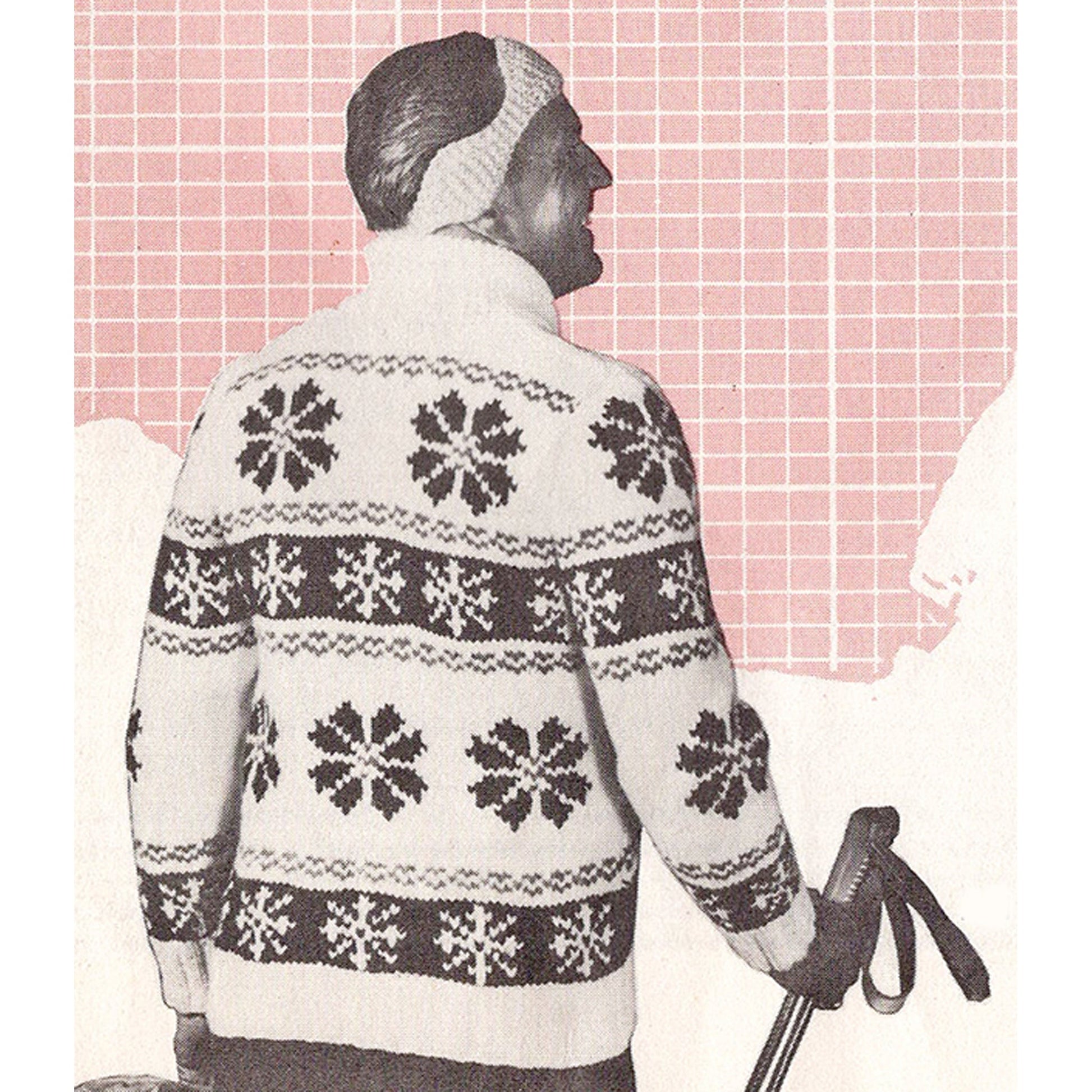 vintage knitting patterns download Day17Vintage B1034 Fifties Snowflake Cowichan Cardigan