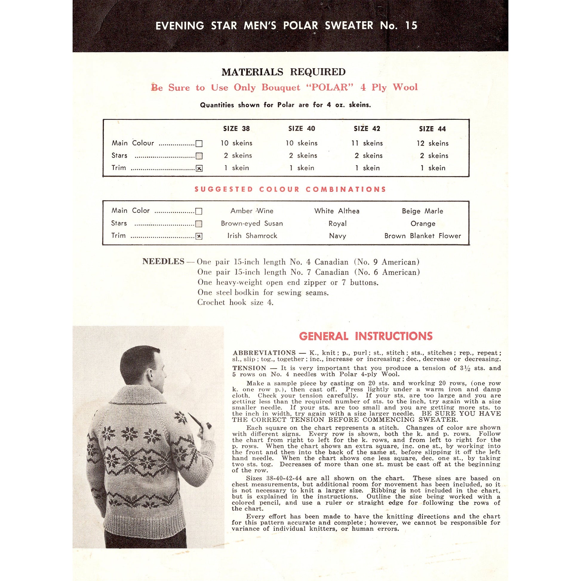 vintage knitting patterns download Day17Vintage B1041 Bouquet Evening Star Cowichan Cardigan