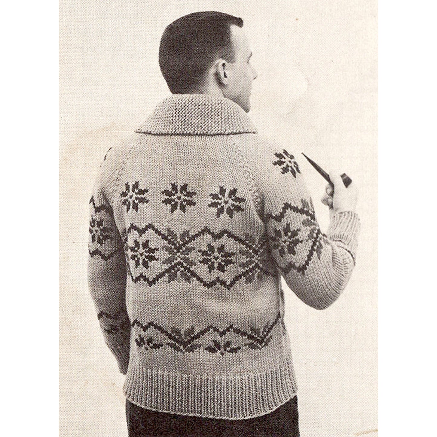 vintage knitting patterns download Day17Vintage B1041 Bouquet Evening Star Cowichan Cardigan