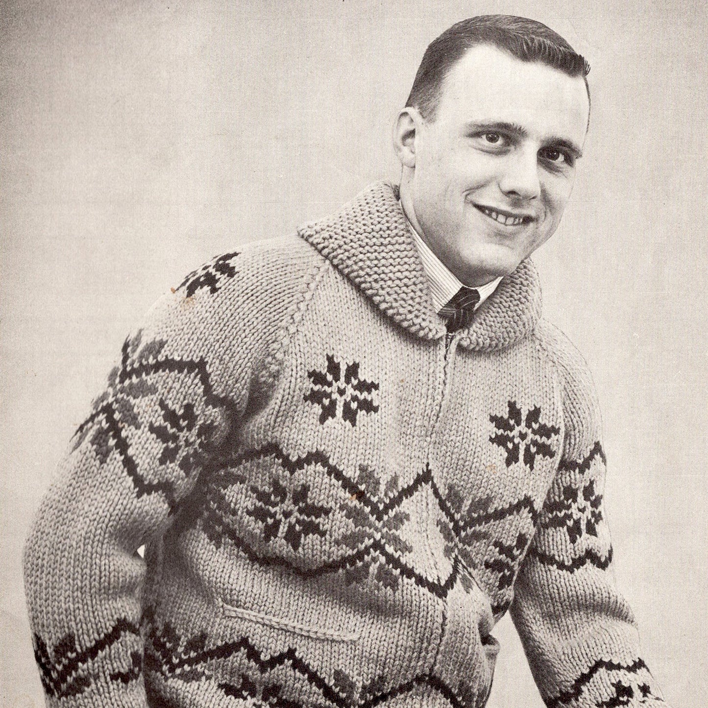 vintage knitting patterns download Day17Vintage B1041 Bouquet Evening Star Cowichan Cardigan