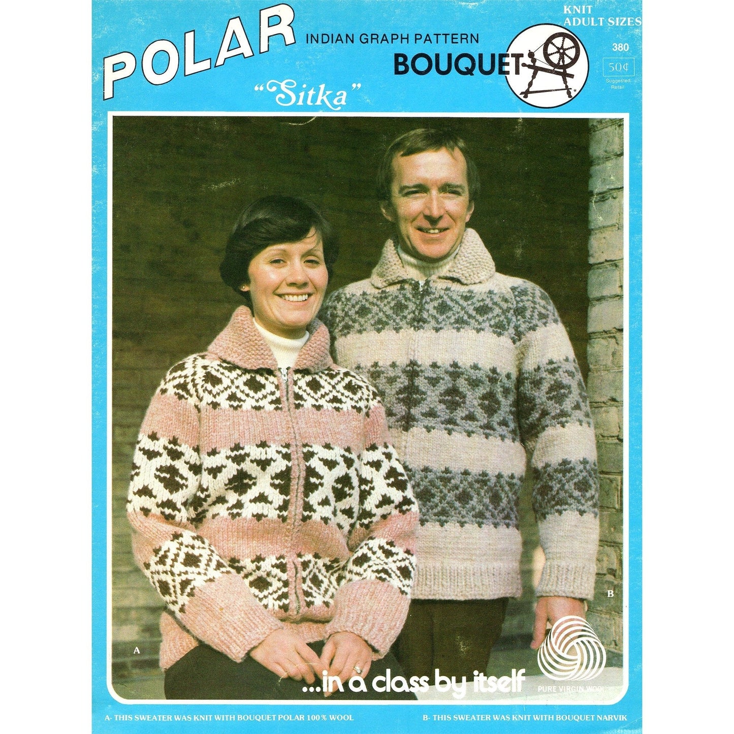 vintage knitting patterns download Day17Vintage B1044 Bouquet Polar Sitka Cowichan Sweater