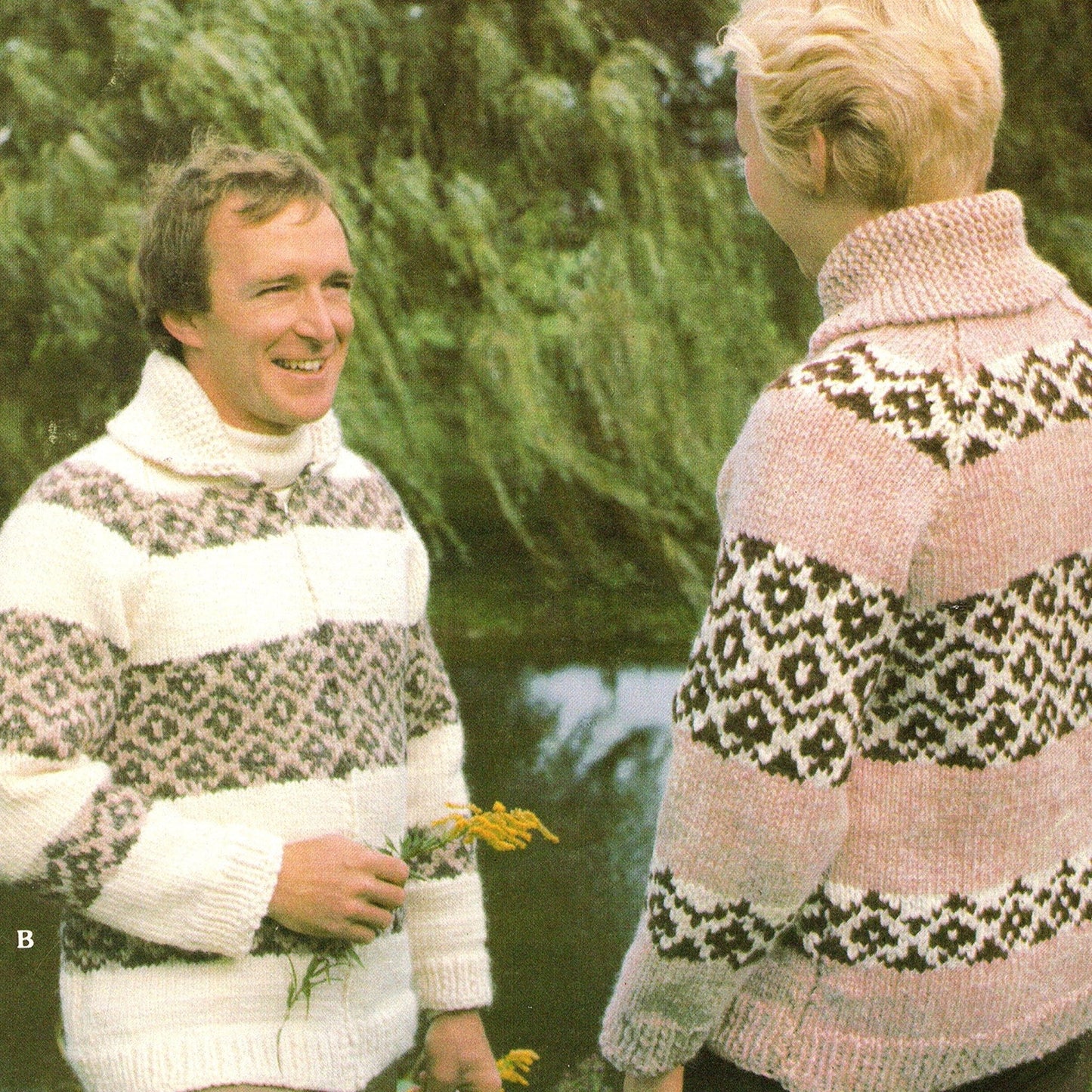 vintage knitting patterns download Day17Vintage B1045 Bouquet Polar Neepawa Cowichan Sweater