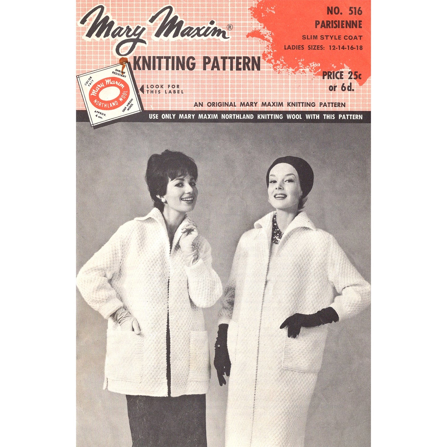 vintage knitting patterns download Day17Vintage B1024 Bulky Knit Fifties Coat in Two Lengths
