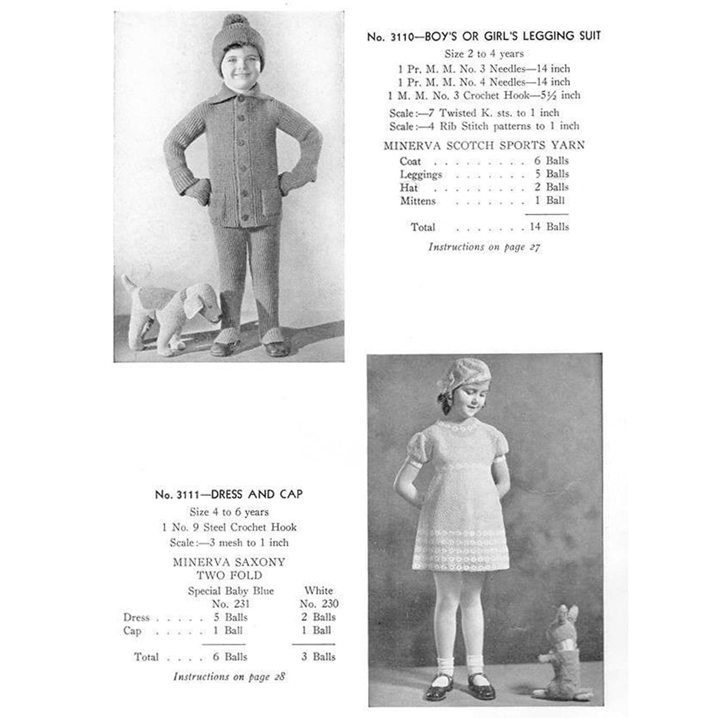 vintage knitting patterns download Day17Vintage B1017 Minerva Garments for Babies and Juveniles Vol. 31