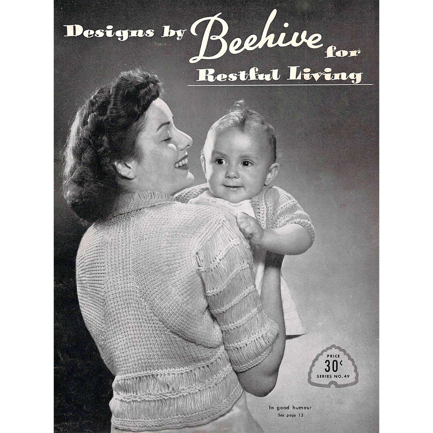 vintage knitting patterns download Day17Vintage B1052 Designs by Beehive for Restful Living