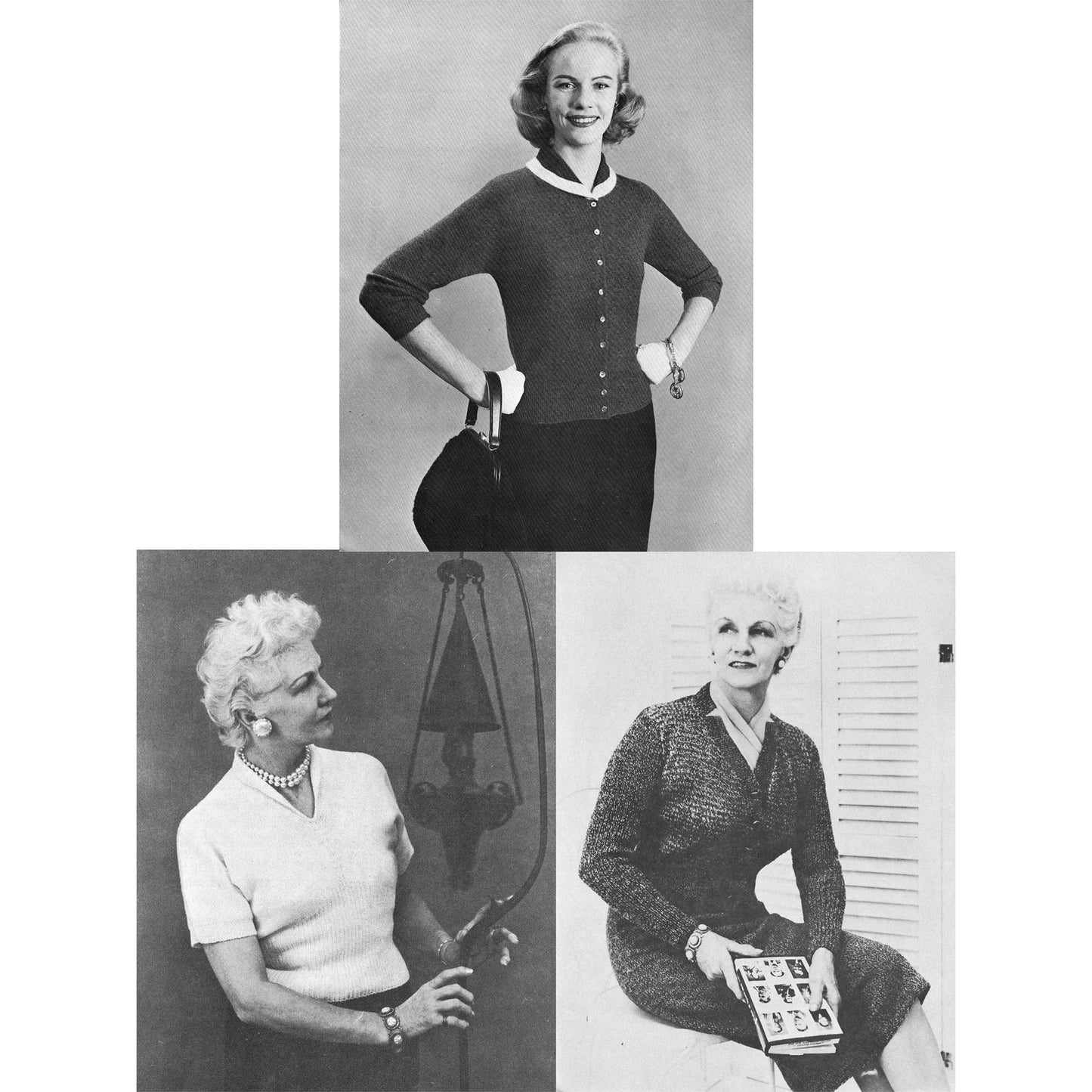 vintage knitting patterns download Day17Vintage B1055 Harding Handknits for Ladies No. 105
