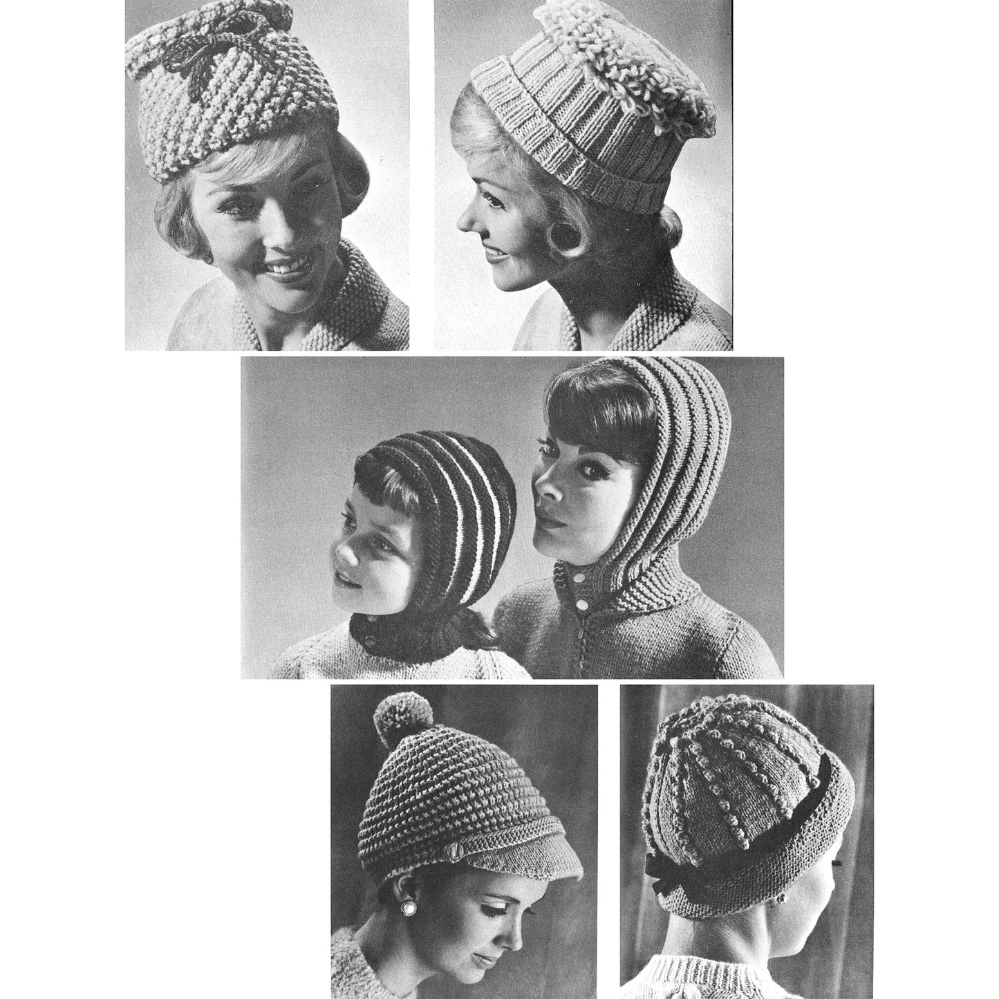 vintage knitting patterns download Day17Vintage B1063 Winter Headwear by Beehive Patons Book 118