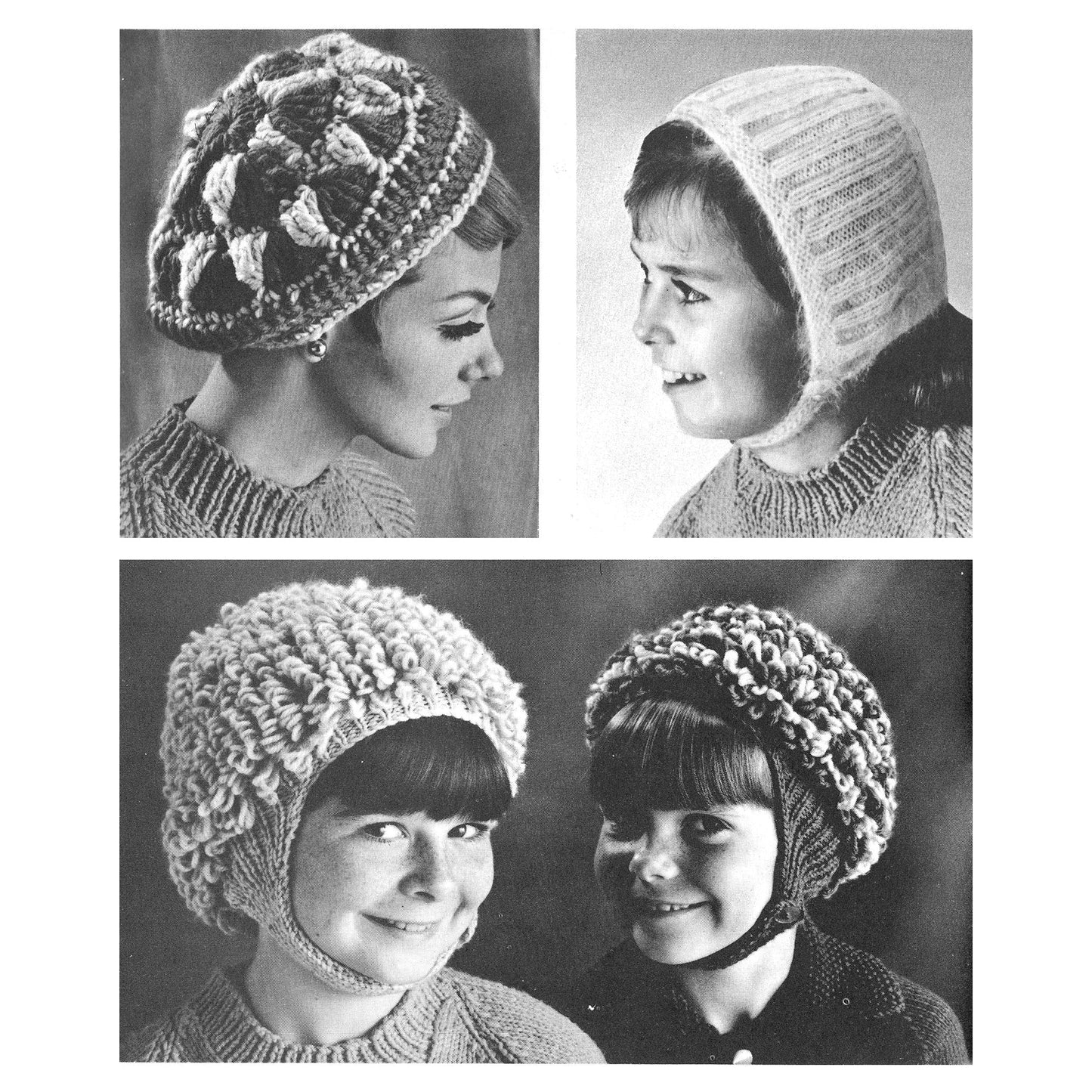vintage knitting patterns download Day17Vintage B1063 Winter Headwear by Beehive Patons Book 118