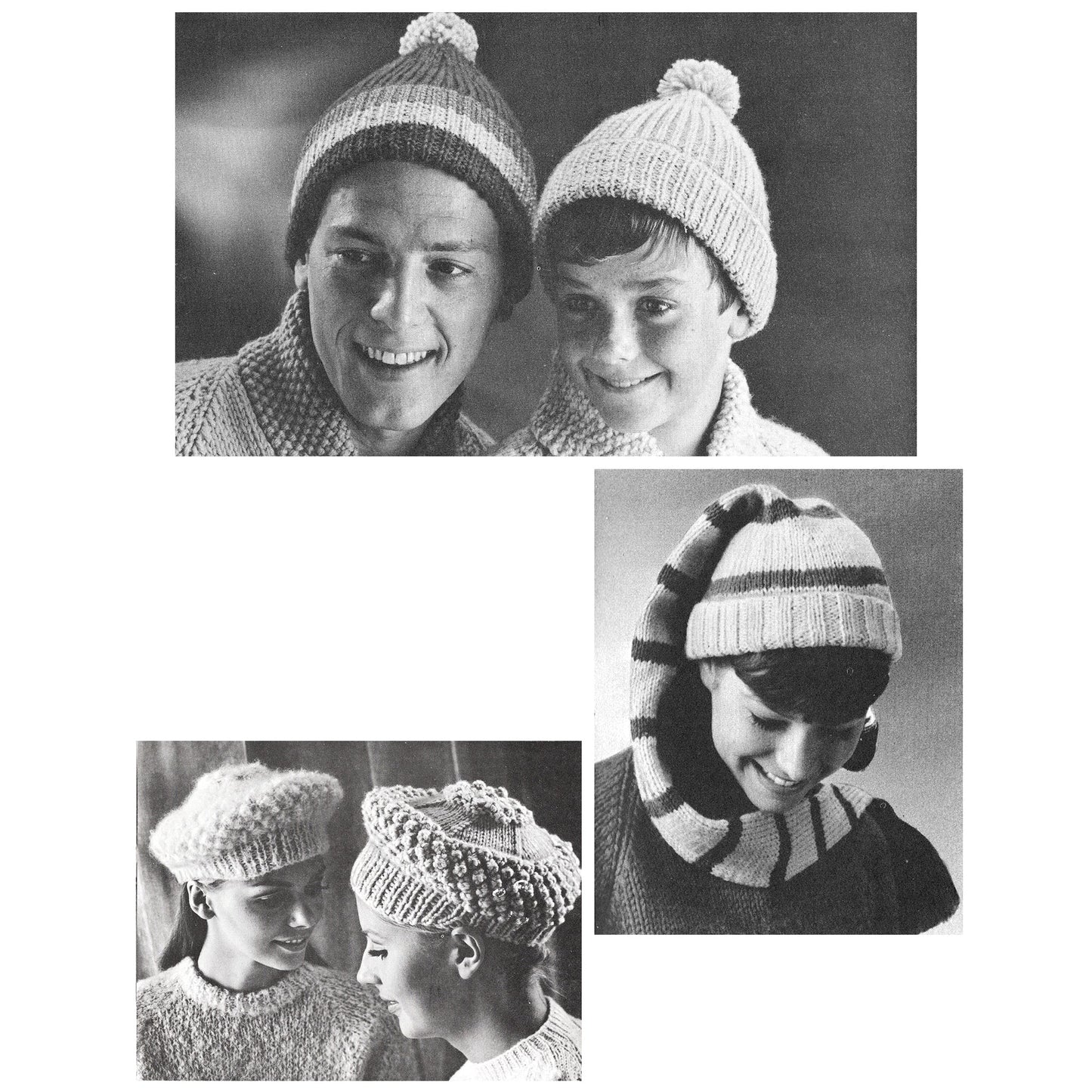 vintage knitting patterns download Day17Vintage B1063 Winter Headwear by Beehive Patons Book 118