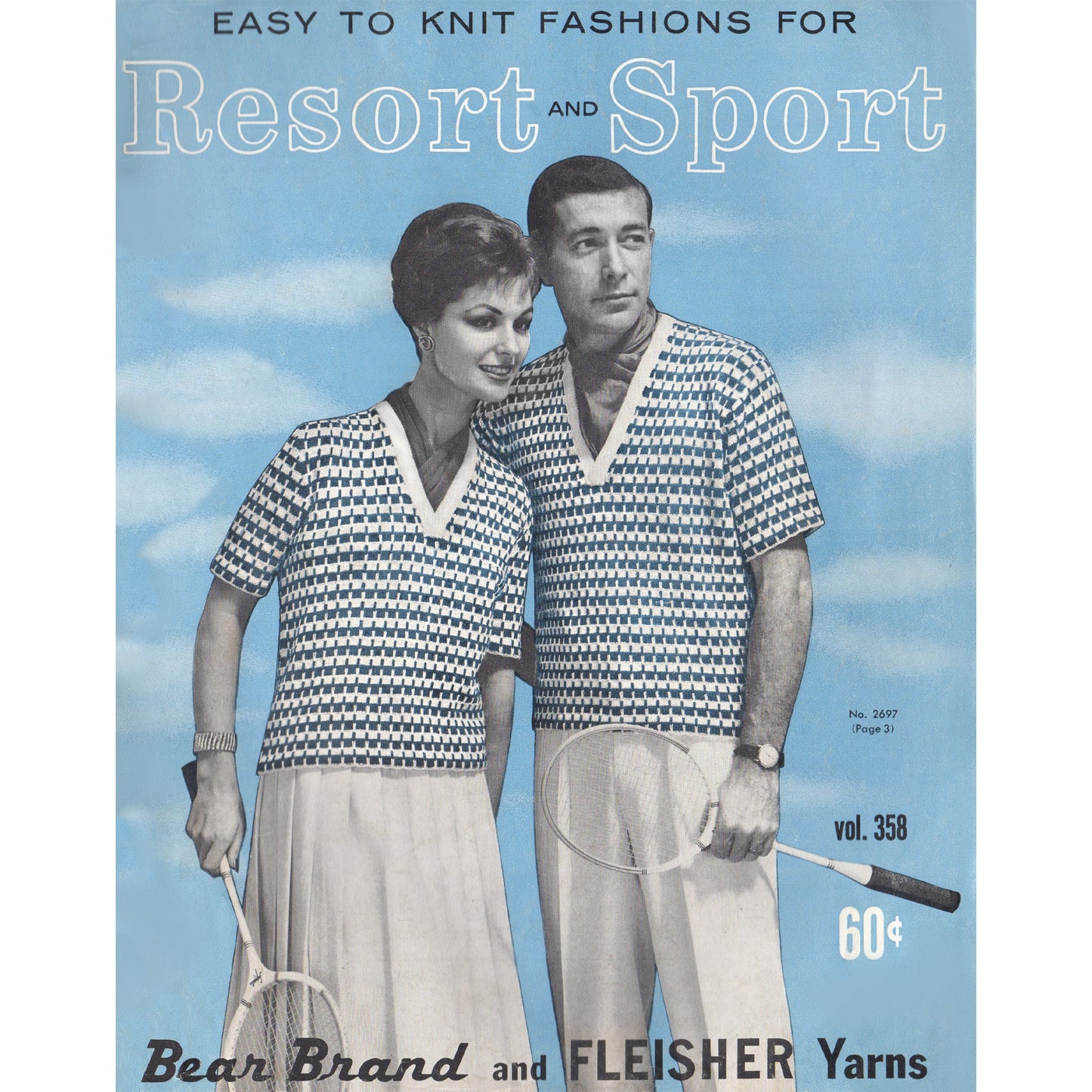 vintage knitting patterns download Day17Vintage B1075 Bear Brand Easy to Knit Fashions for Resort and Sport Vol. 358