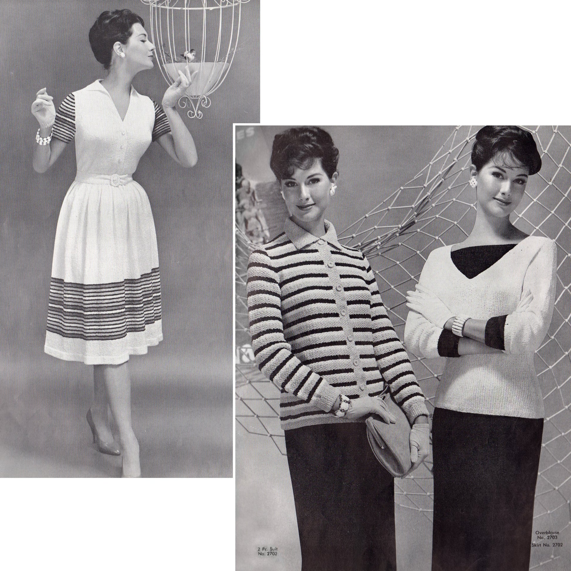 vintage knitting patterns download Day17Vintage B1075 Bear Brand Easy to Knit Fashions for Resort and Sport Vol. 358