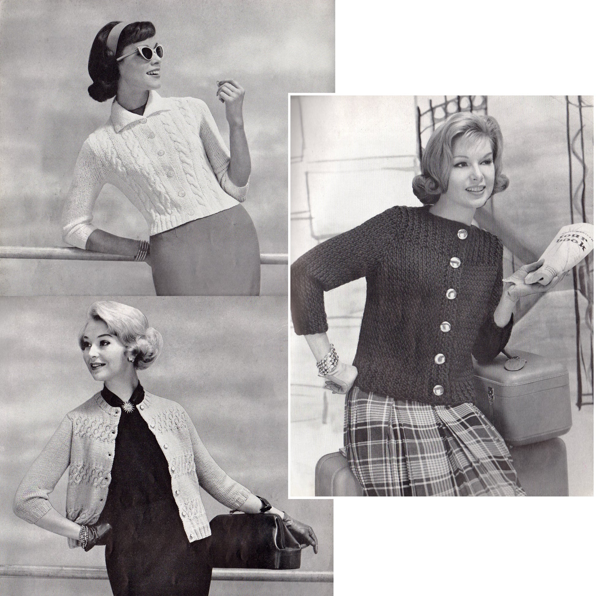vintage knitting patterns download Day17Vintage B1075 Bear Brand Easy to Knit Fashions for Resort and Sport Vol. 358