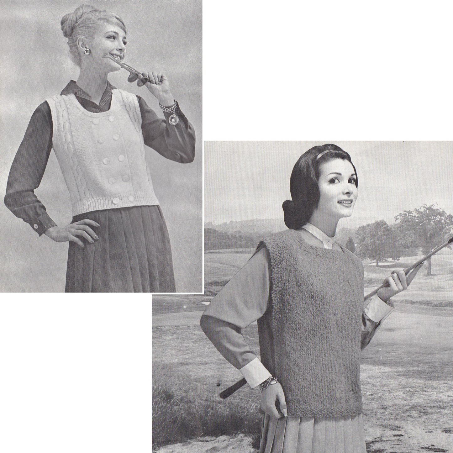 vintage knitting patterns download Day17Vintage B1075 Bear Brand Easy to Knit Fashions for Resort and Sport Vol. 358