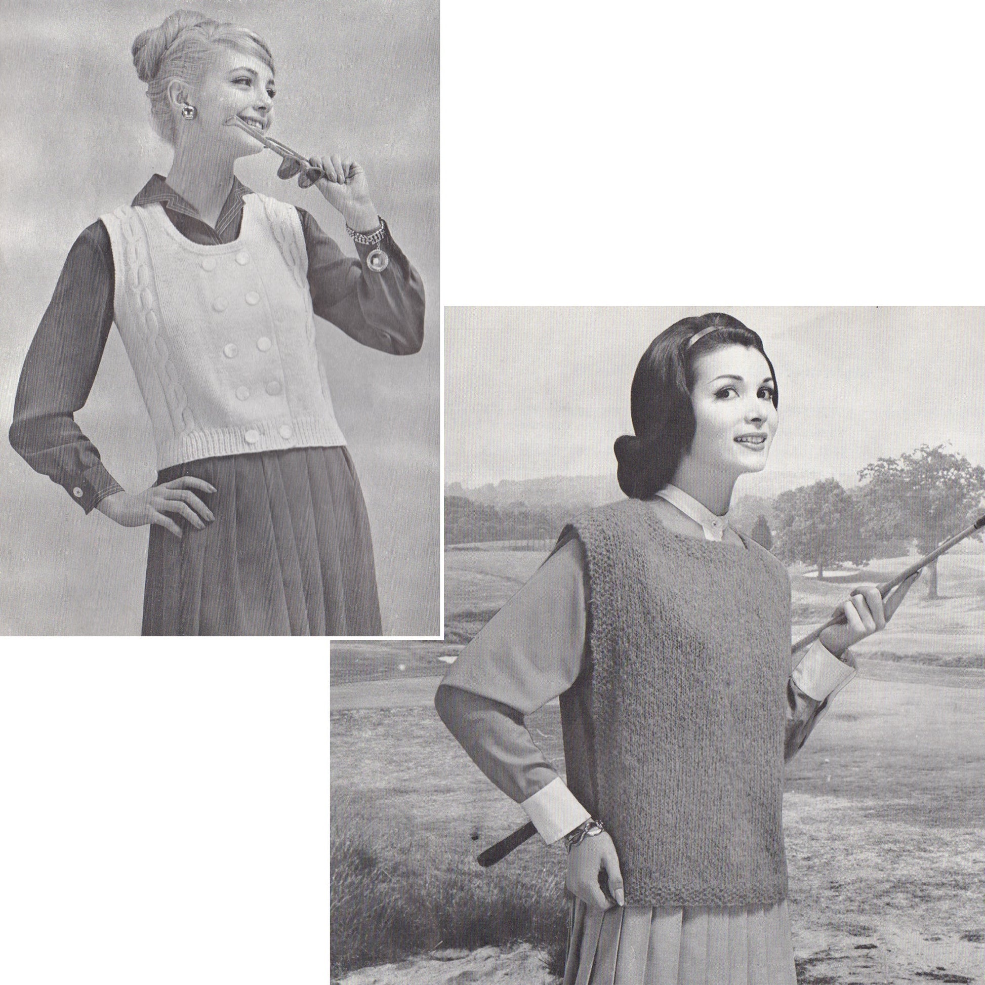 vintage knitting patterns download Day17Vintage B1075 Bear Brand Easy to Knit Fashions for Resort and Sport Vol. 358
