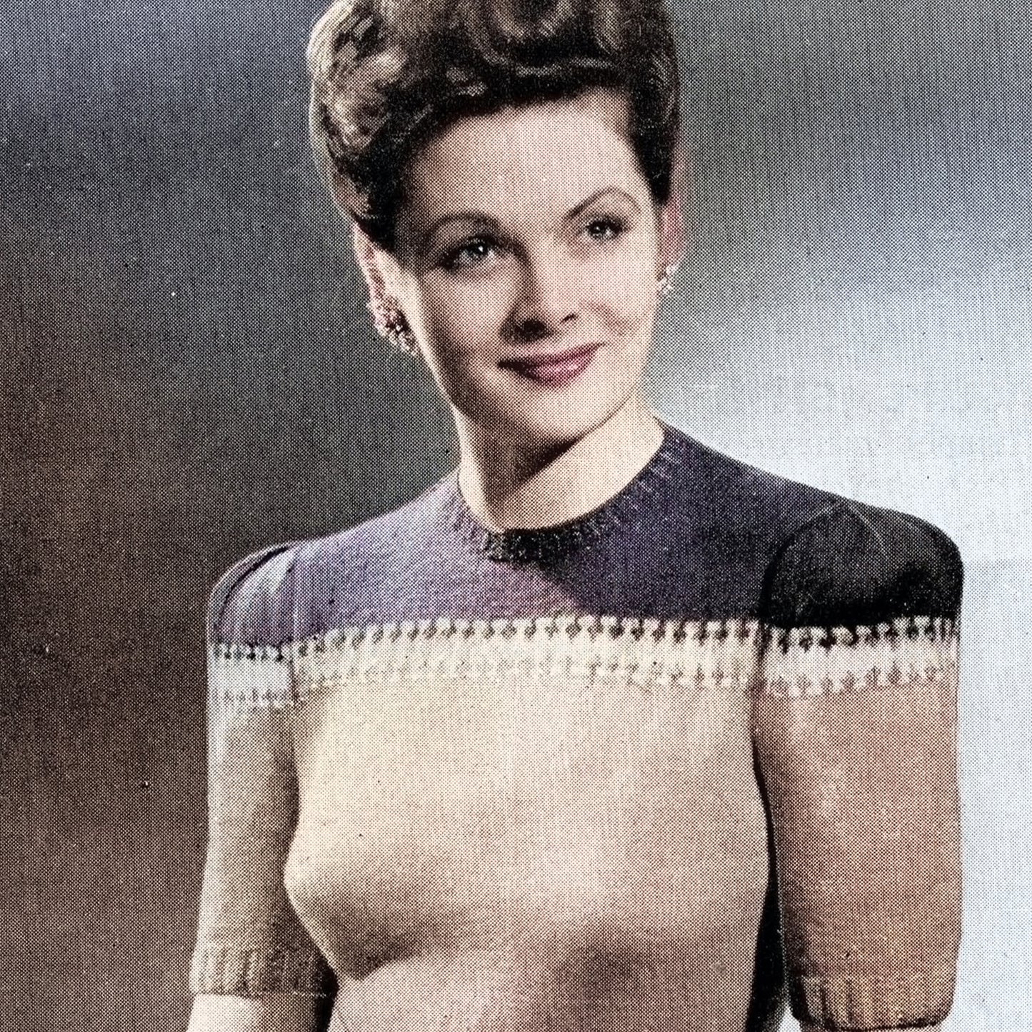 vintage knitting patterns download Day17Vintage L1278 Forties Jumper Bestway 1607
