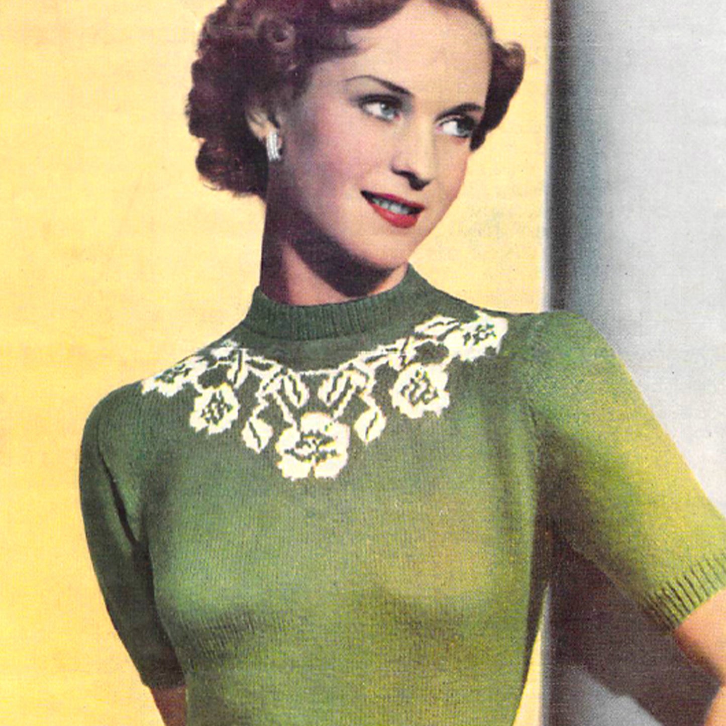 vintage knitting patterns download Day17Vintage L1281 1940s Camelia Jumper Weldons A791