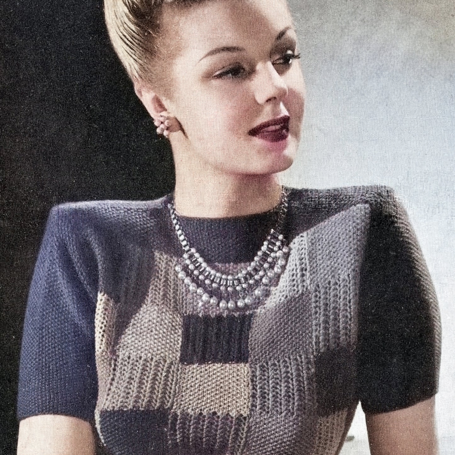 vintage knitting patterns download Day17Vintage L1284 Economy Jumper