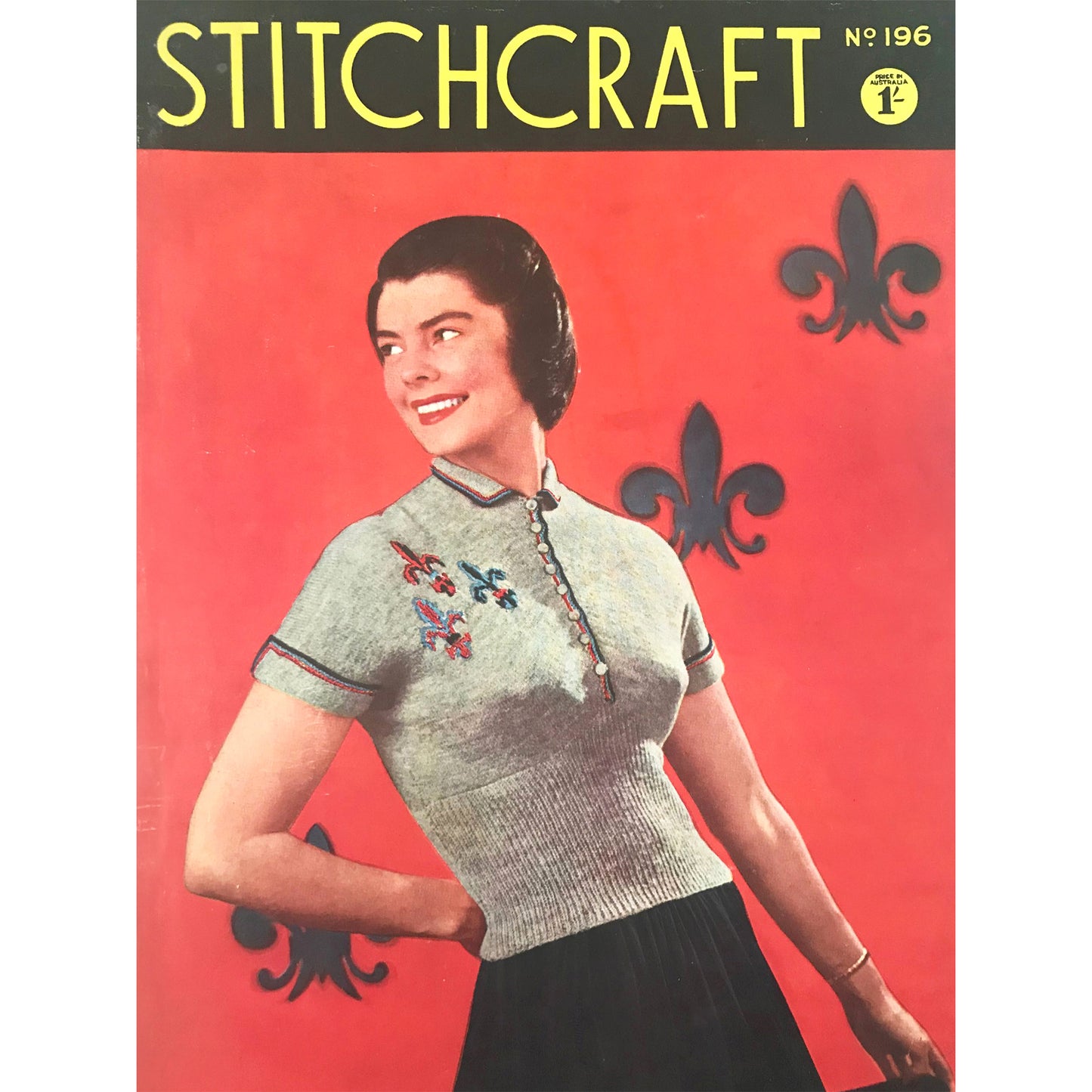 vintage knitting patterns download Day17Vintage L1297 Stitchcraft Fleur de Lys Jumper