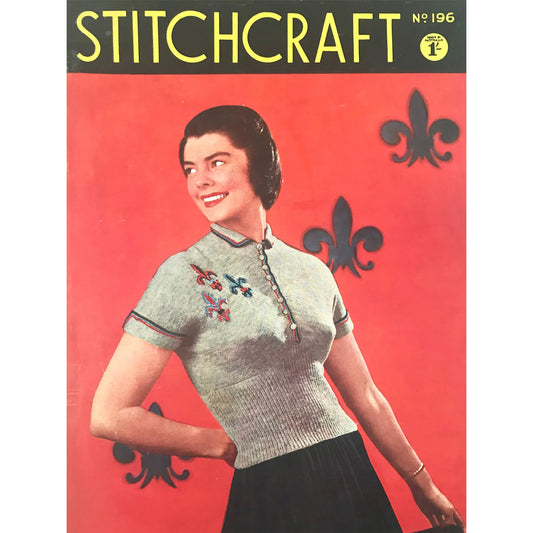 vintage knitting patterns download Day17Vintage L1297 Stitchcraft Fleur de Lys Jumper