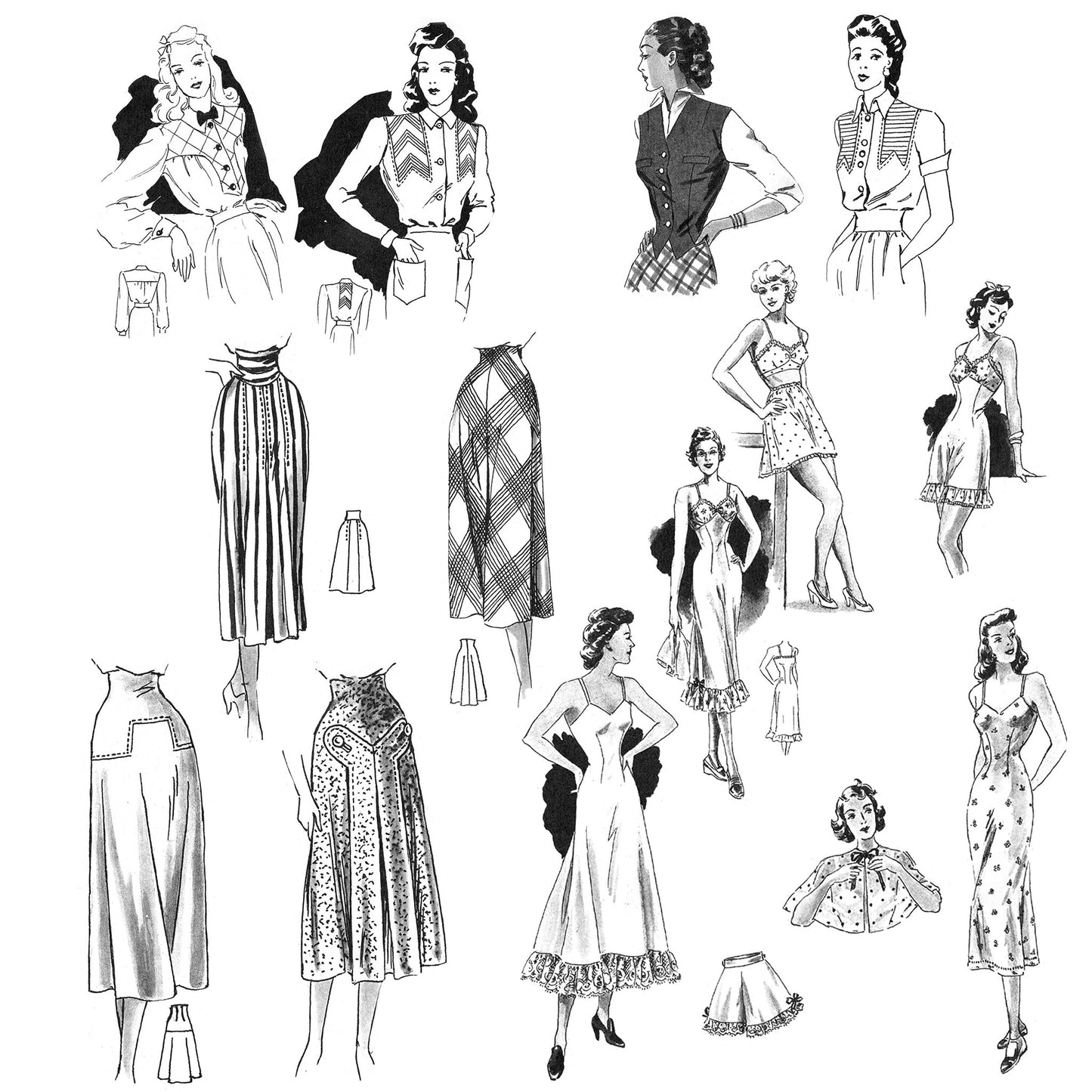 vintage knitting patterns download Day17Vintage B1068 1949 German Pattern Drafting Book for Sewing