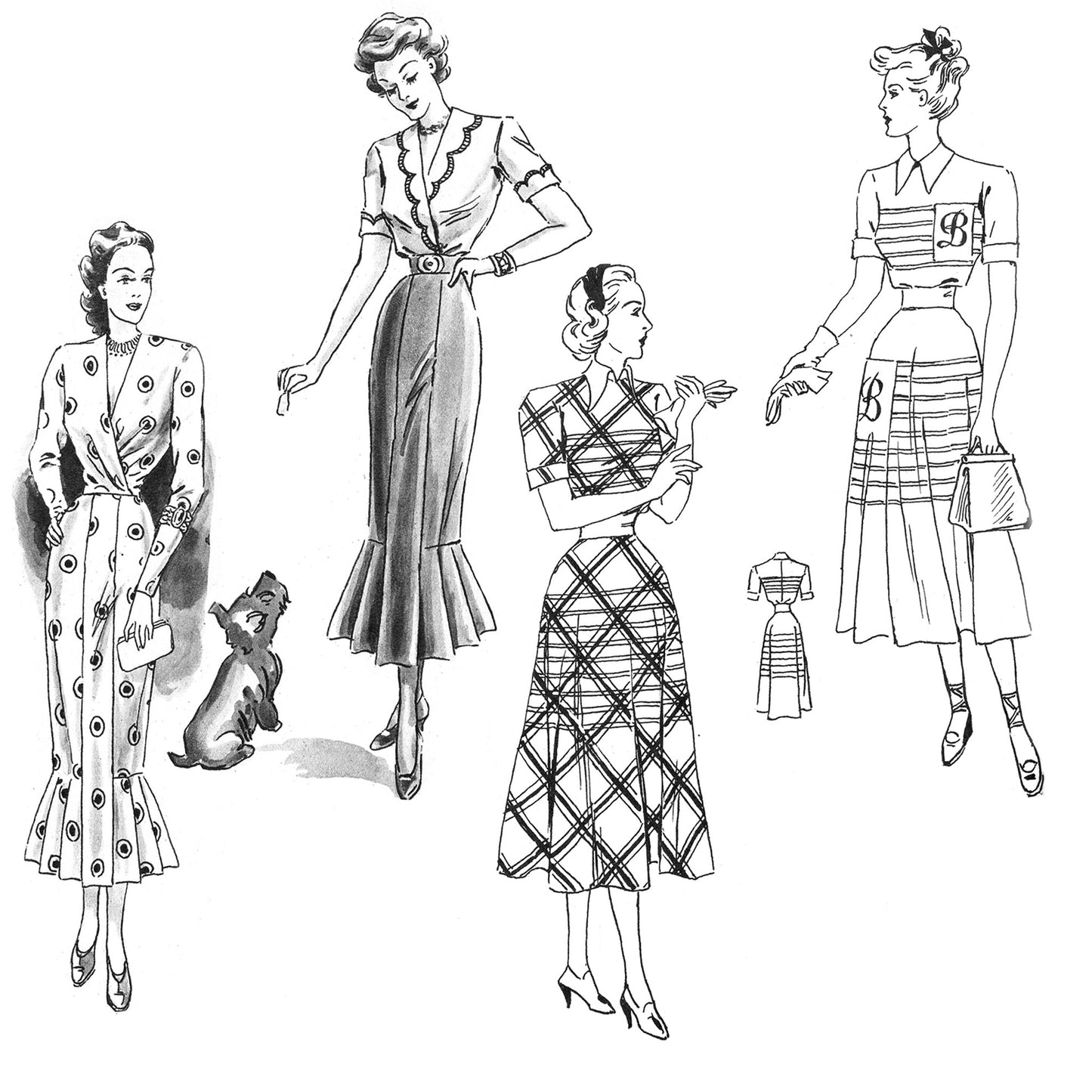 vintage knitting patterns download Day17Vintage B1068 1949 German Pattern Drafting Book for Sewing