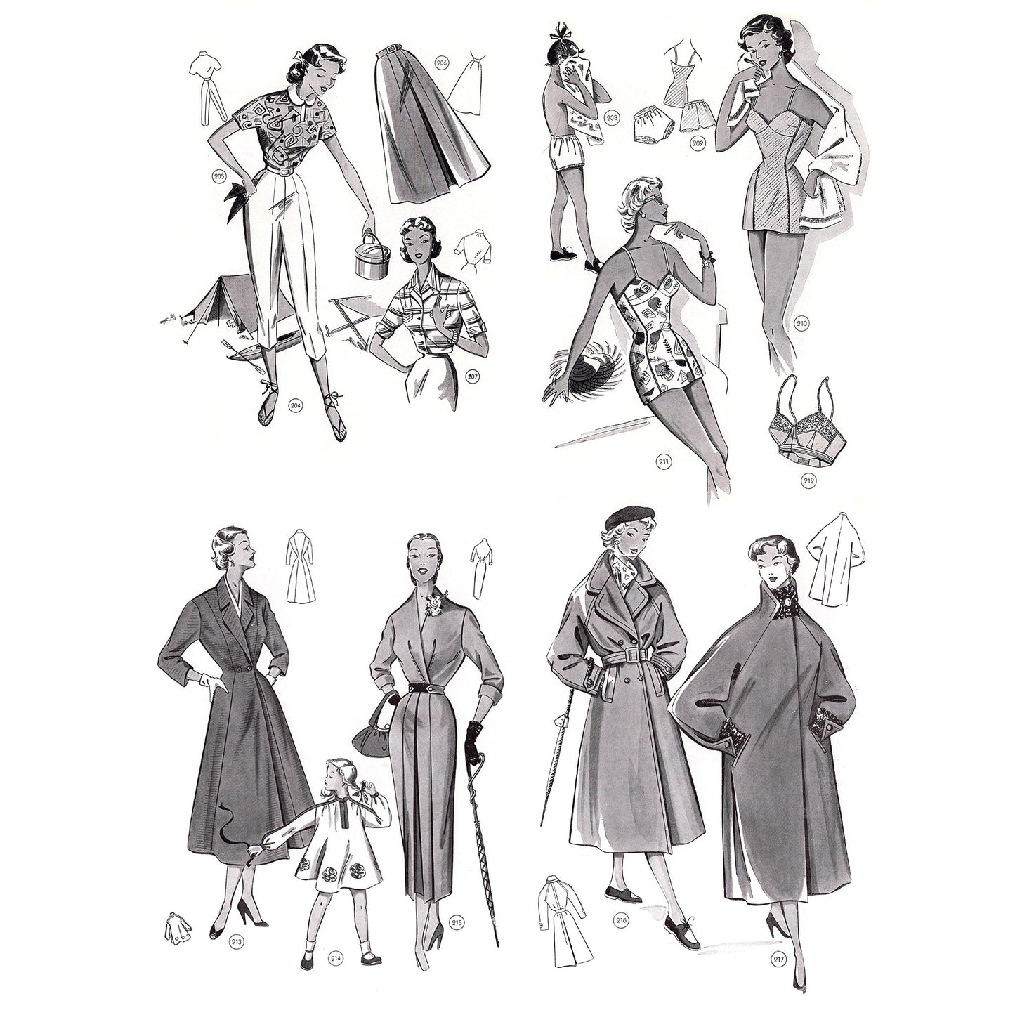 vintage knitting patterns download Day17Vintage B1069 German Pattern Drafting Book for Sewing 1955 / 1956