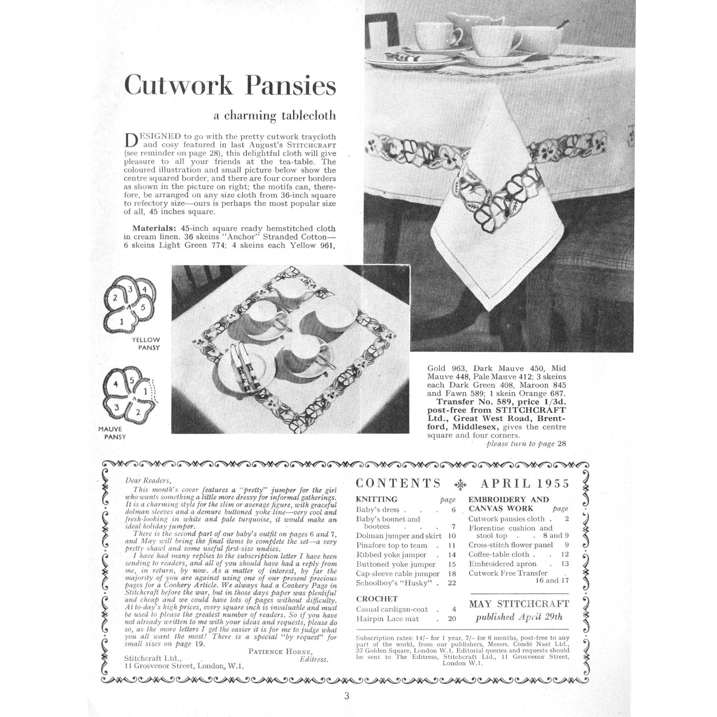 vintage knitting patterns download Day17Vintage B1001 Stitcraft Magazine April 1955