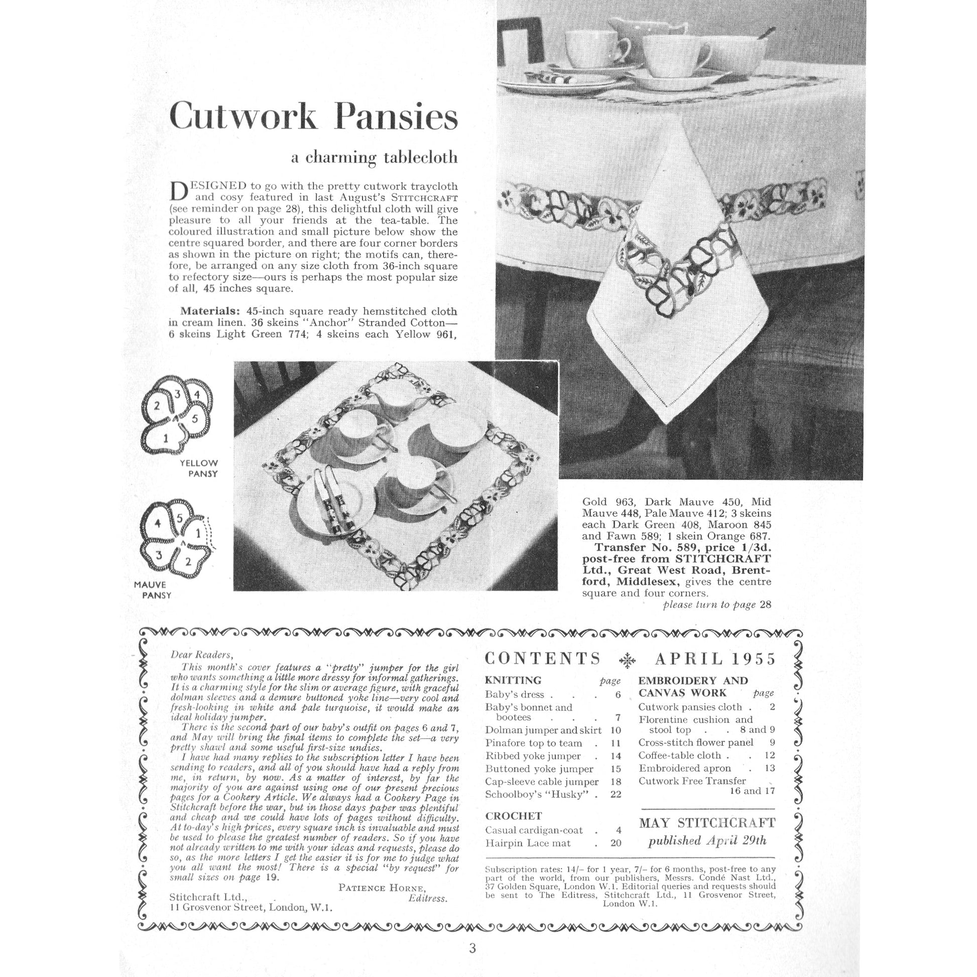 vintage knitting patterns download Day17Vintage B1001 Stitcraft Magazine April 1955