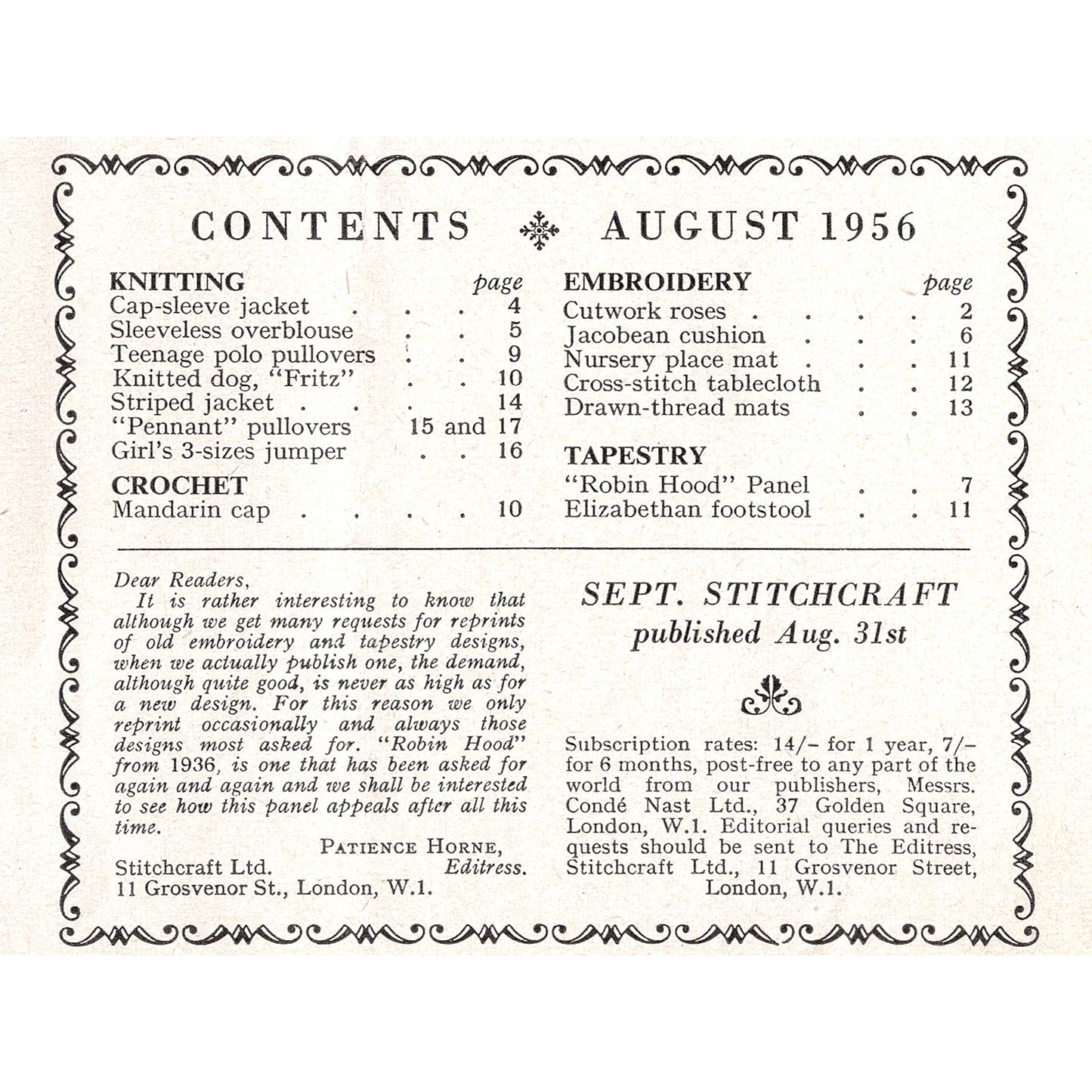 vintage knitting patterns download Day17Vintage B1003 Stitchcraft Magazine August 1956