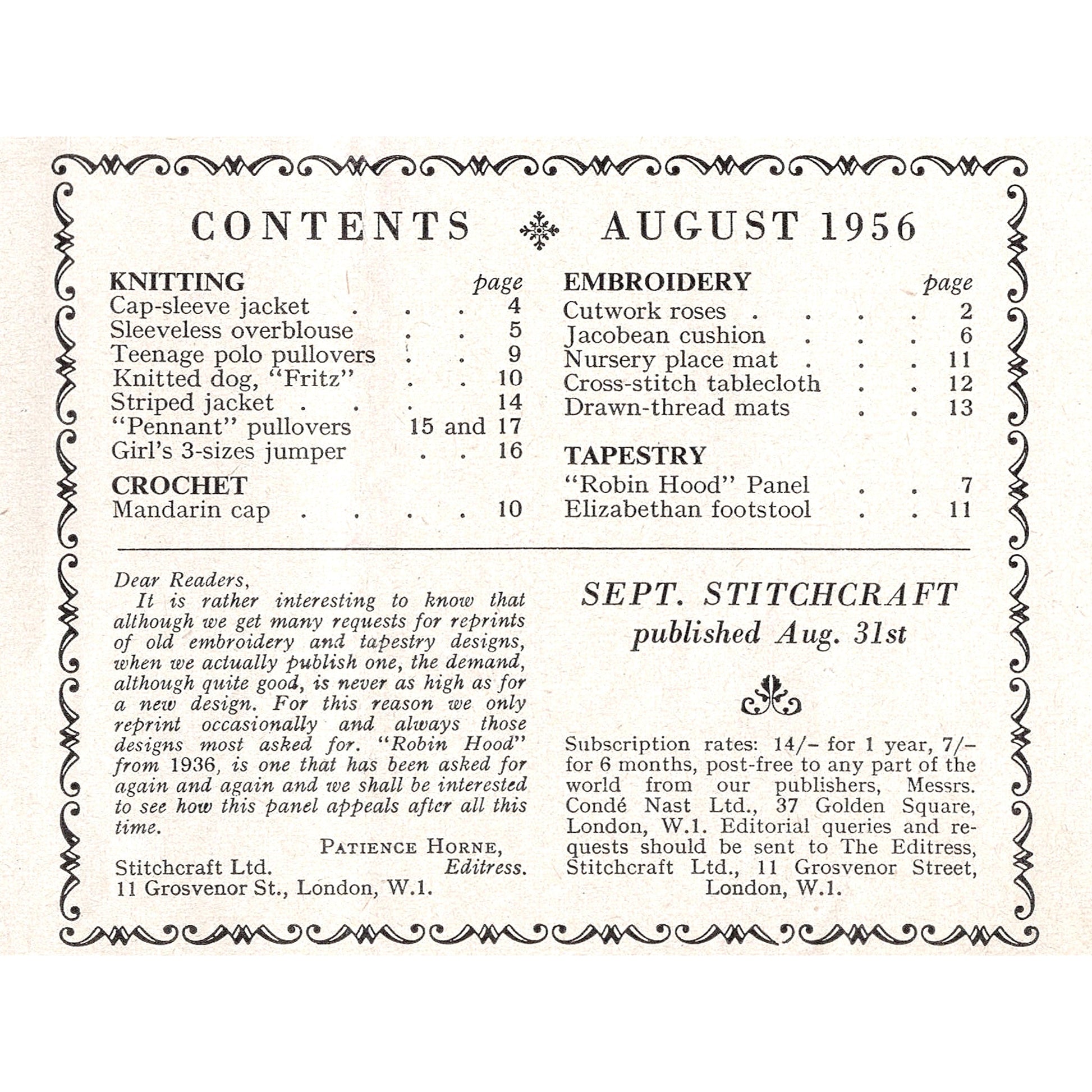 vintage knitting patterns download Day17Vintage B1003 Stitchcraft Magazine August 1956