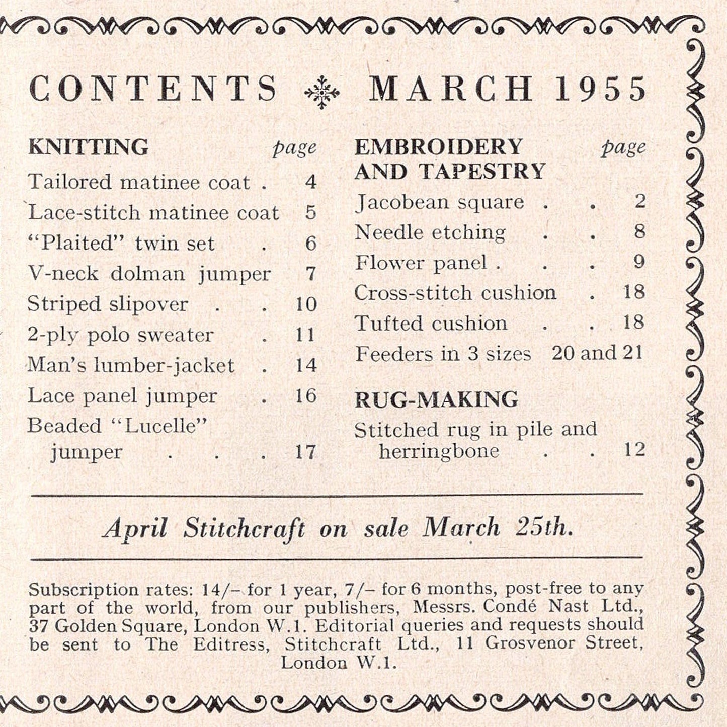 vintage knitting patterns download Day17Vintage B1008 Stitchcraft Magazine March 1955